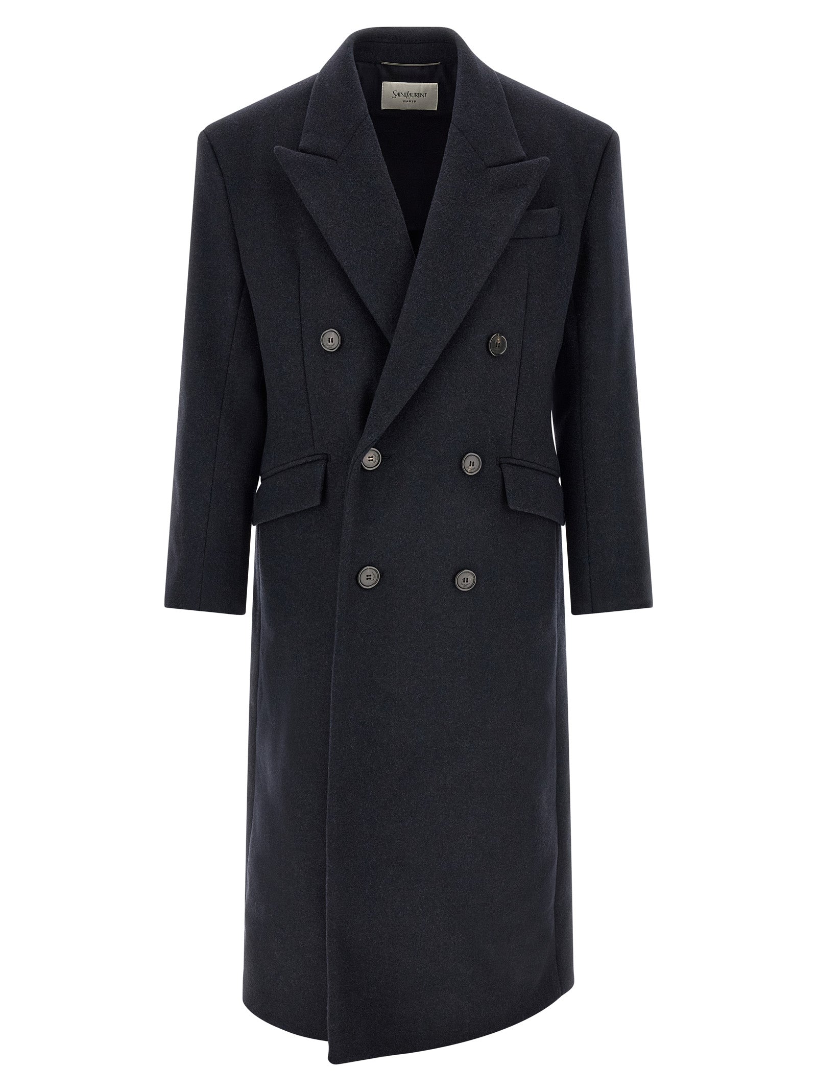 Saint Laurent Blue Wool Coat
