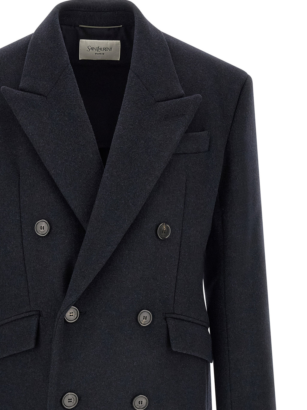 Saint Laurent Blue Wool Coat
