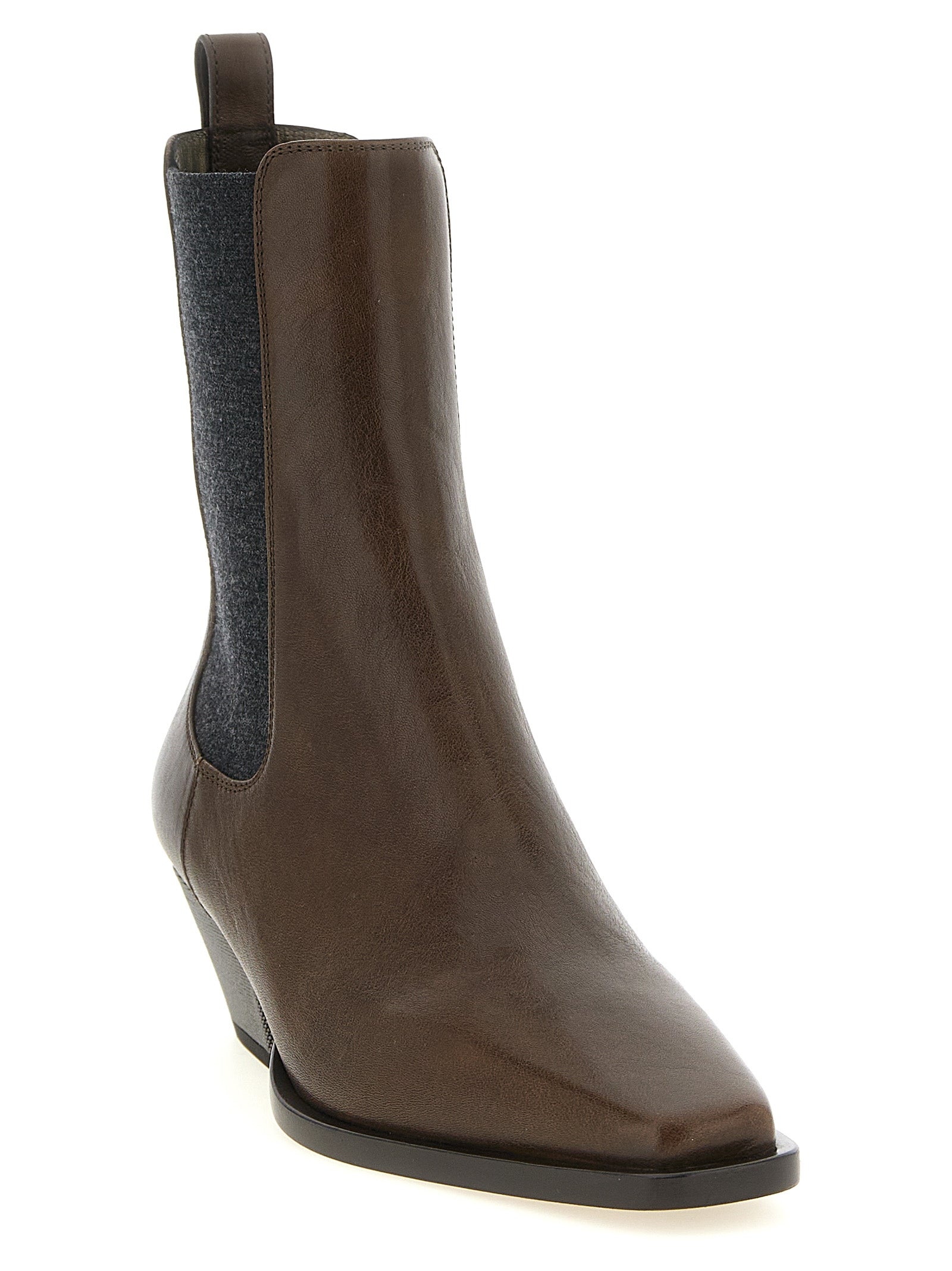 Brunello Cucinelli Brown Cowhide Chelsea Boots