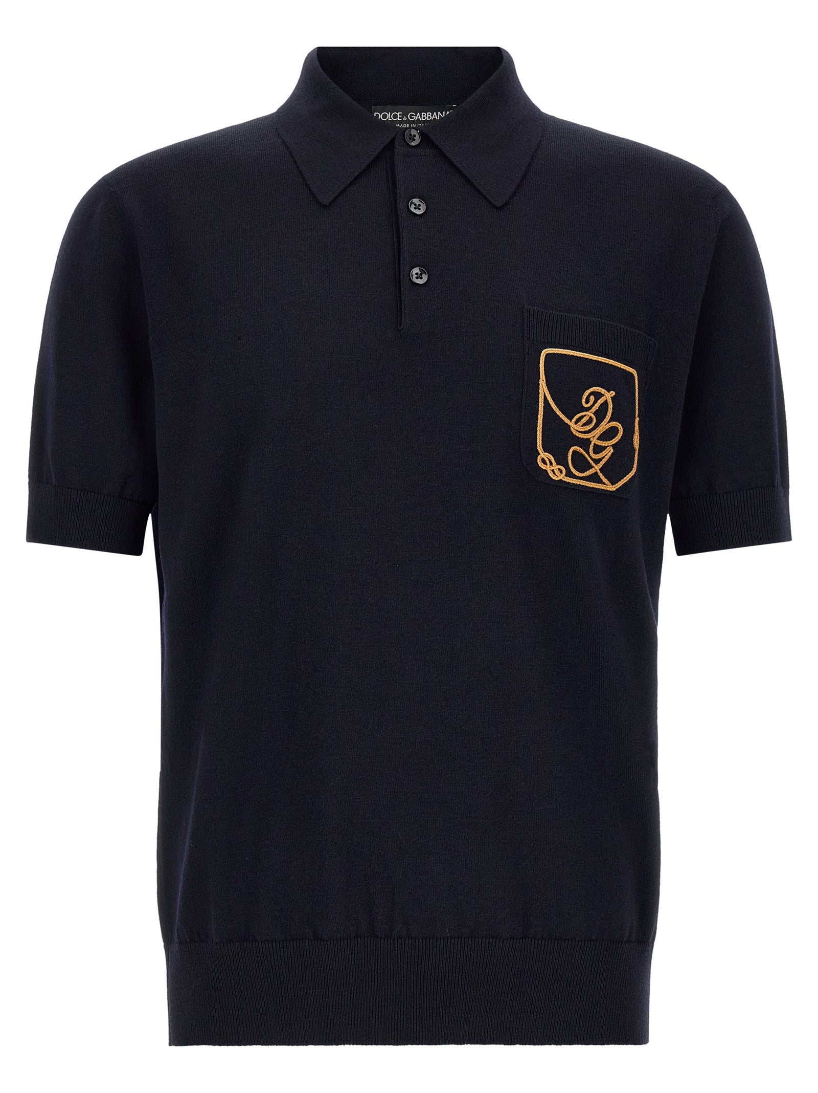 Dolce & Gabbana Blue Virgin Wool Polo Shirt