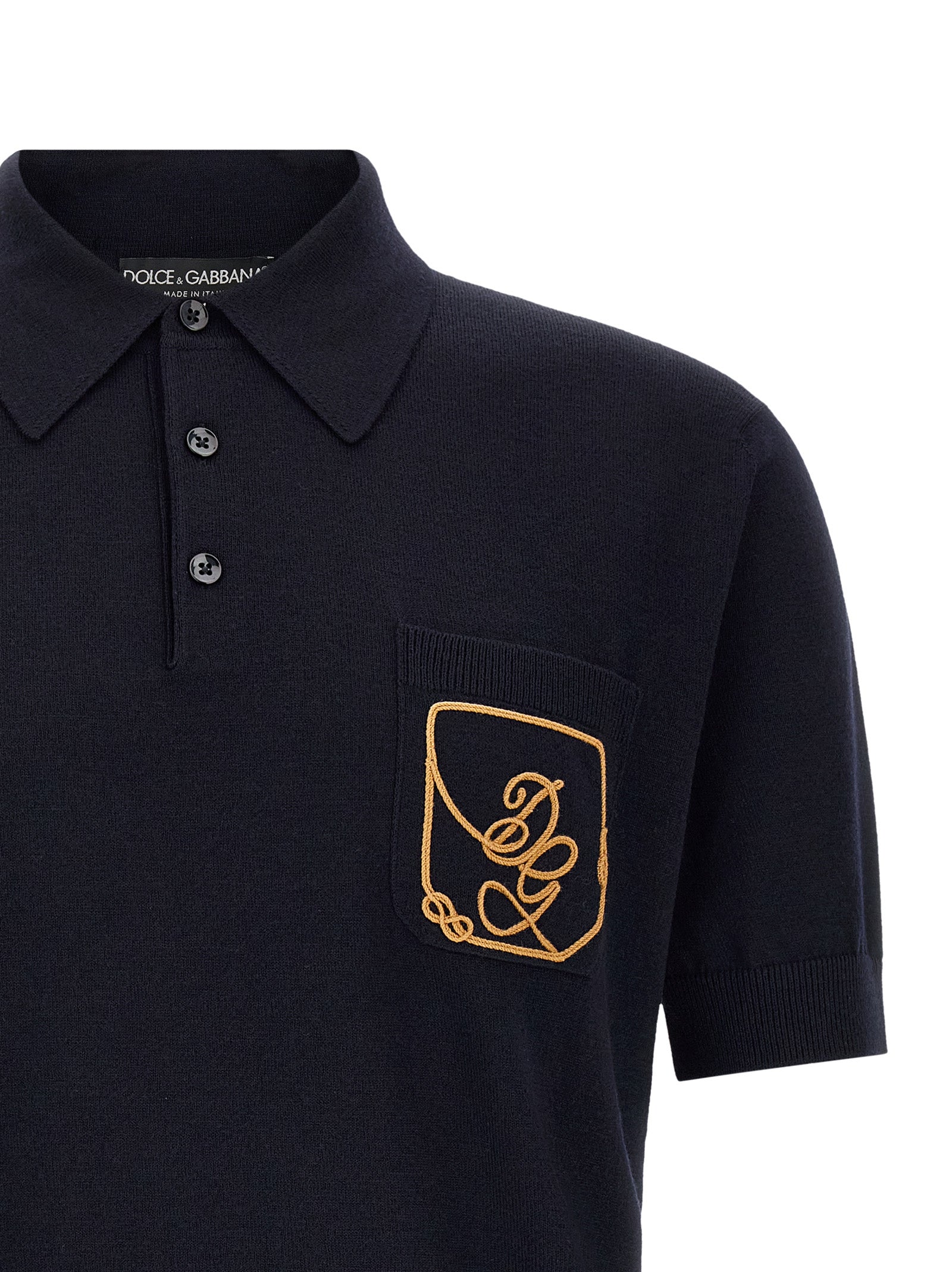 Dolce & Gabbana Blue Virgin Wool Polo Shirt