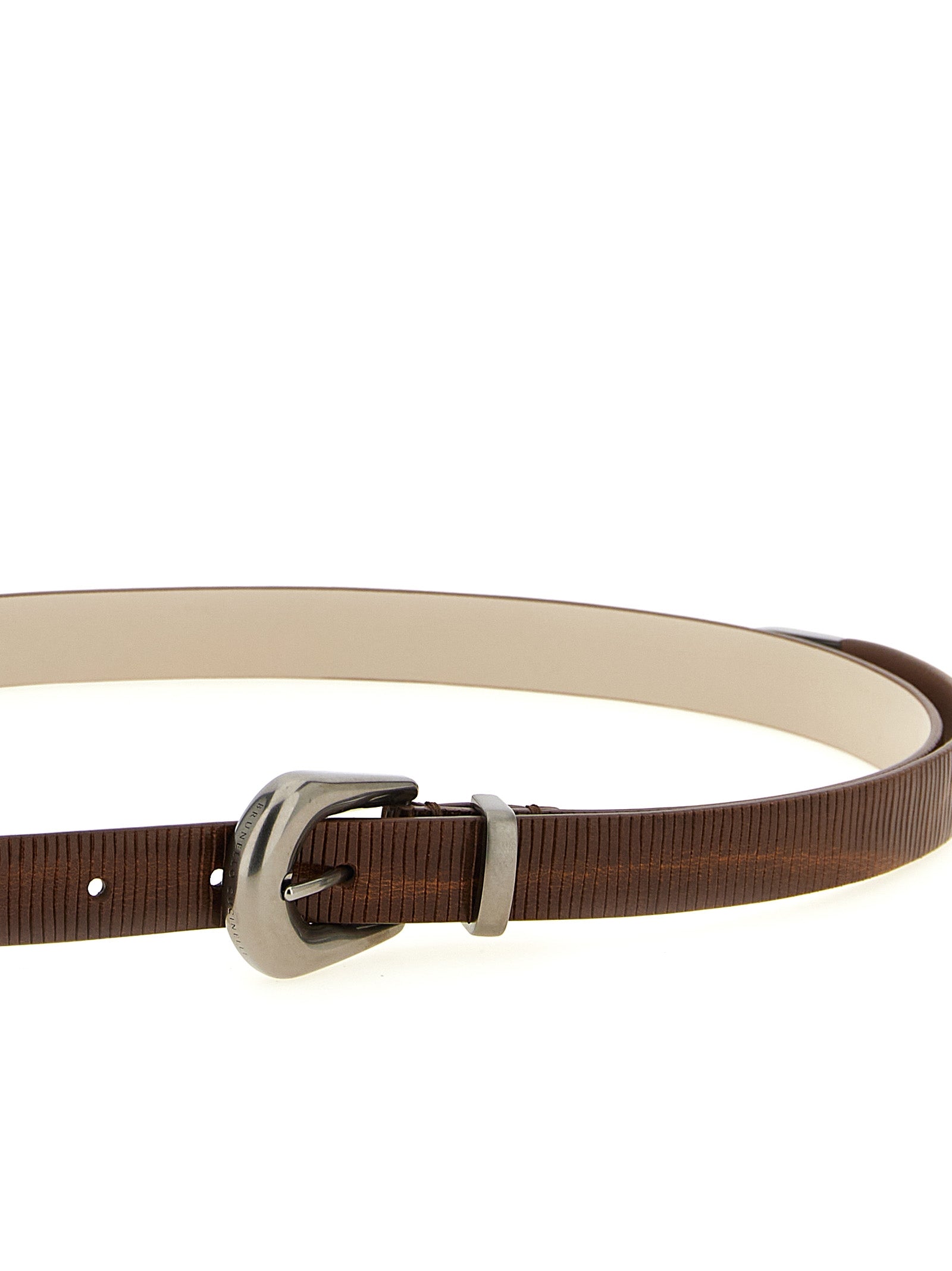 Brunello Cucinelli Brown Calfskin Thin Belt