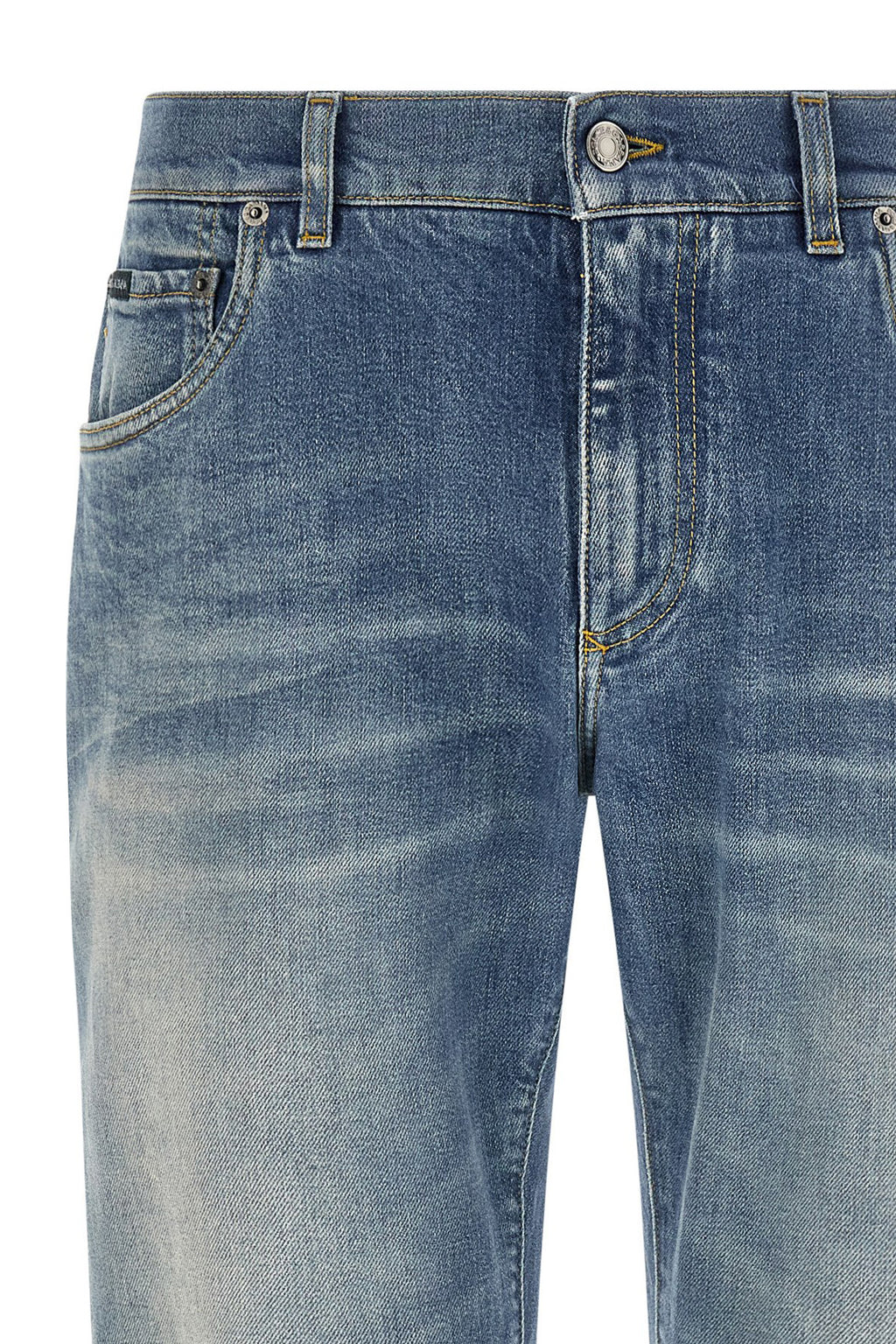 Dolce & Gabbana Blue Cotton Straight-Leg Jeans