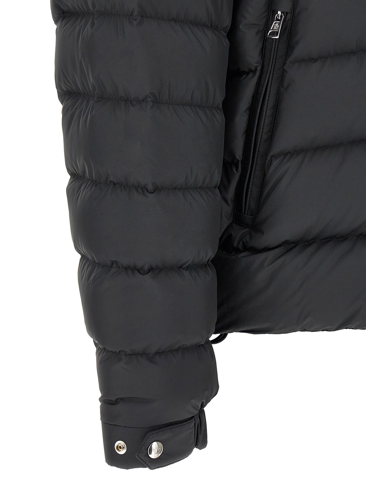 Moncler Schwarze, knöchellange Jacke aus Polyester