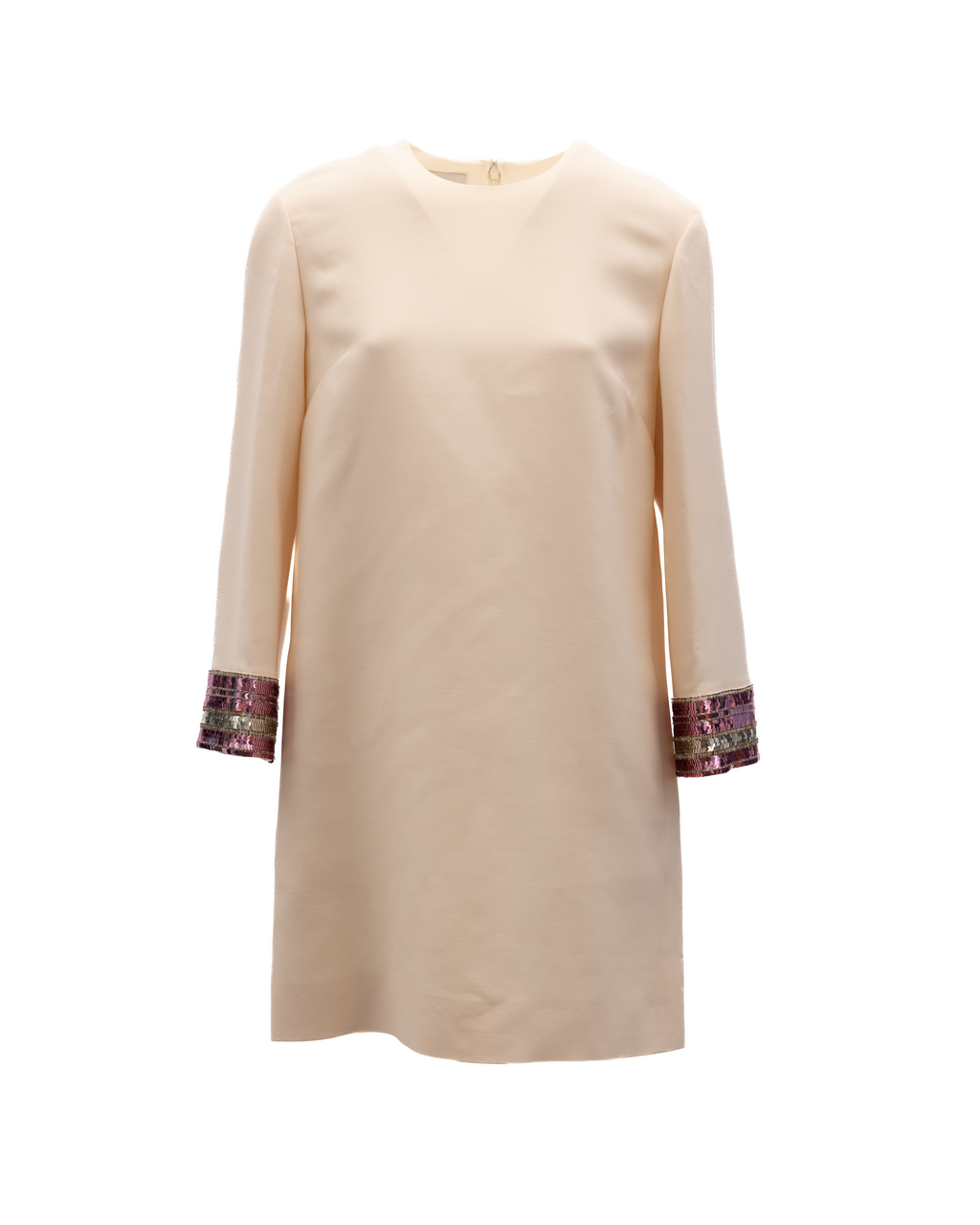 Valentino Garavani Women Cream Dress With Multi-Colored Sequin Cuffs