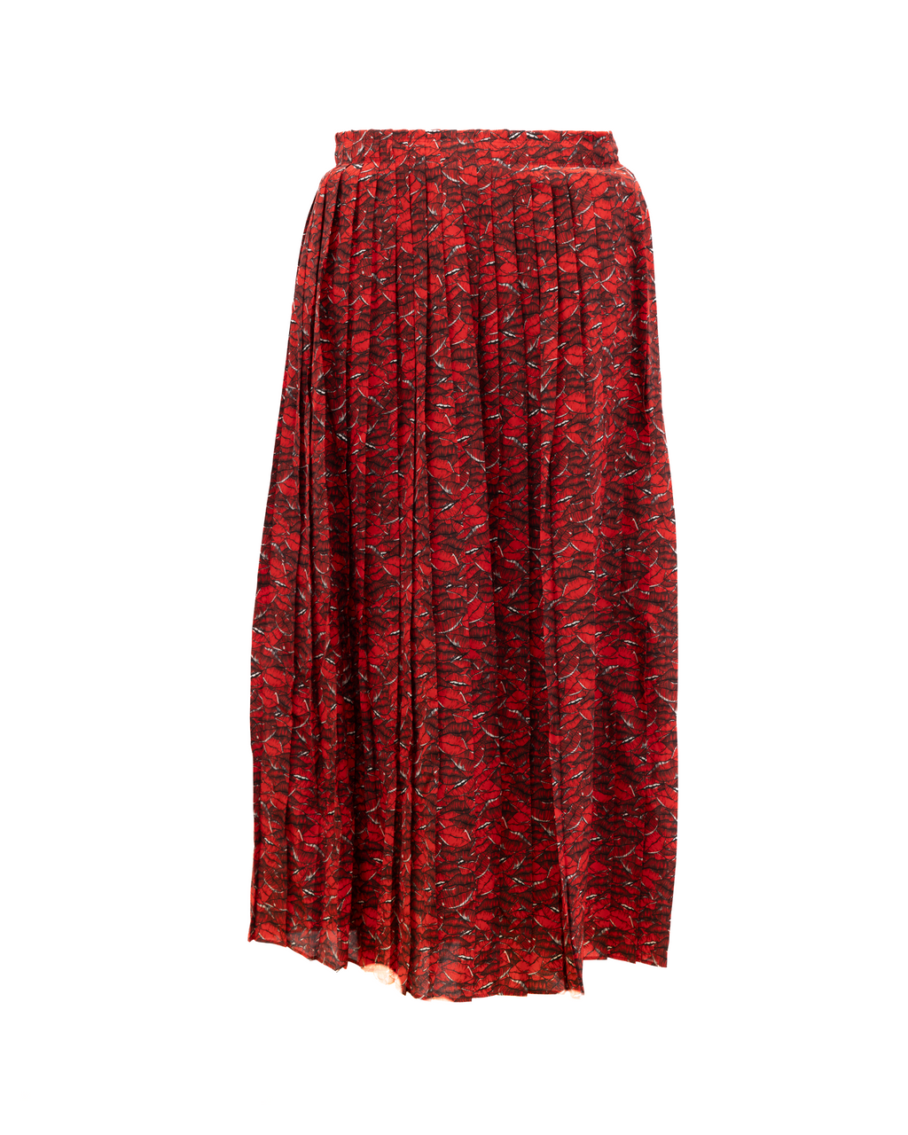 Valentino Garavani Women Midi Red Skirt with black and white details