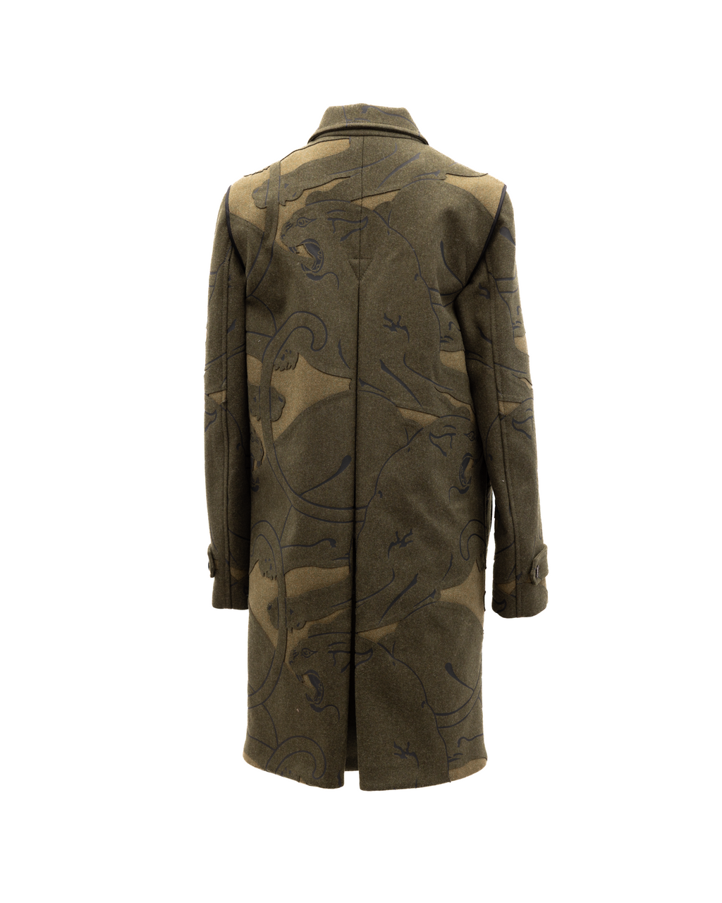 Valentino Garavani Green With Dark Patterns Women Wool Coat