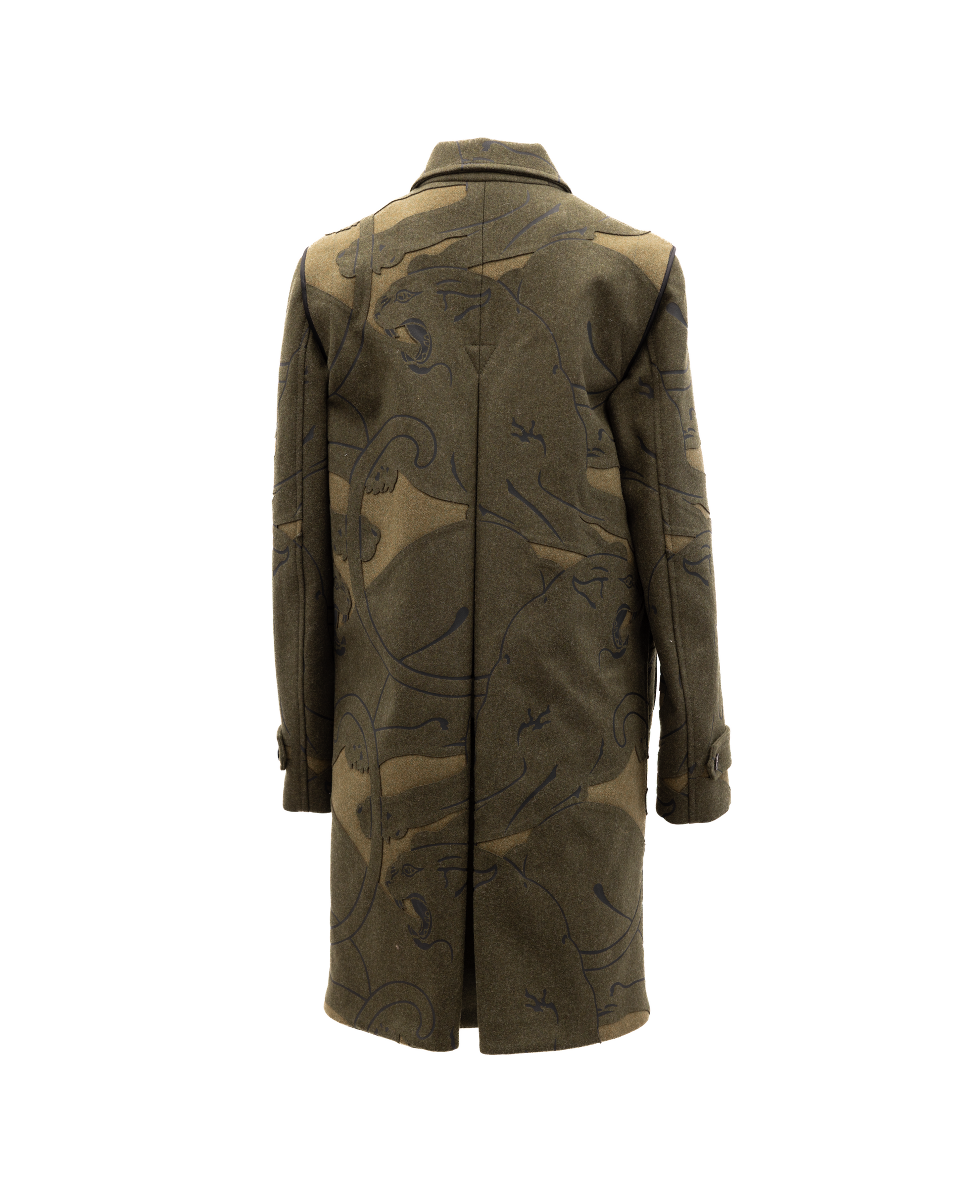 Valentino Garavani Green With Dark Patterns Women Wool Coat