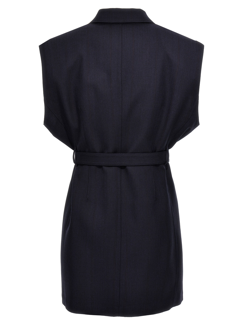 Prada Blue Virgin Wool Sleeveless Jacket