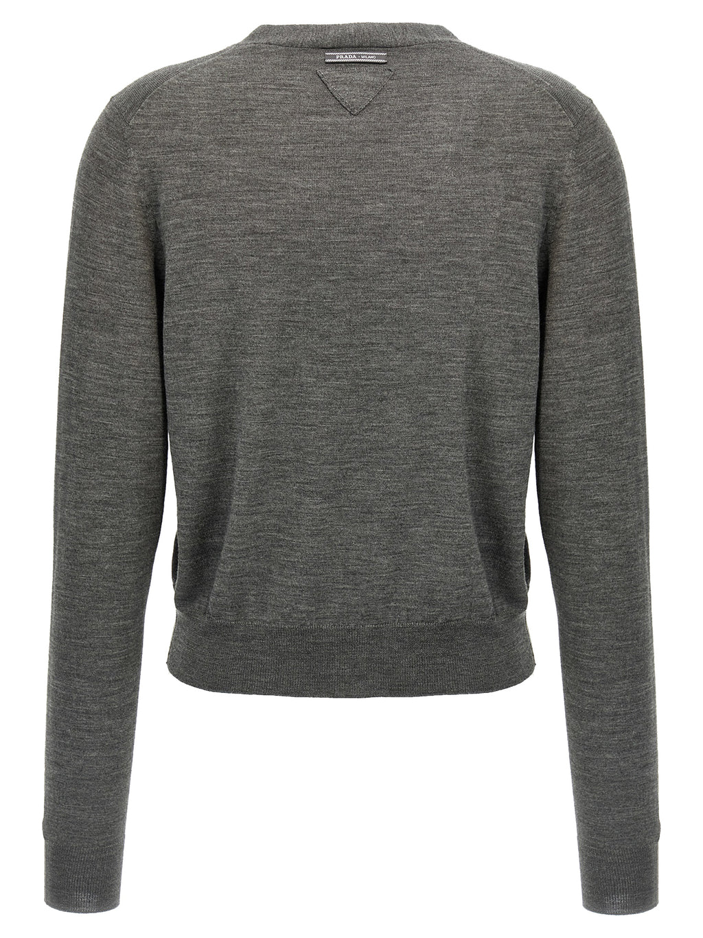 Prada Gray Virgin Wool Cardigan