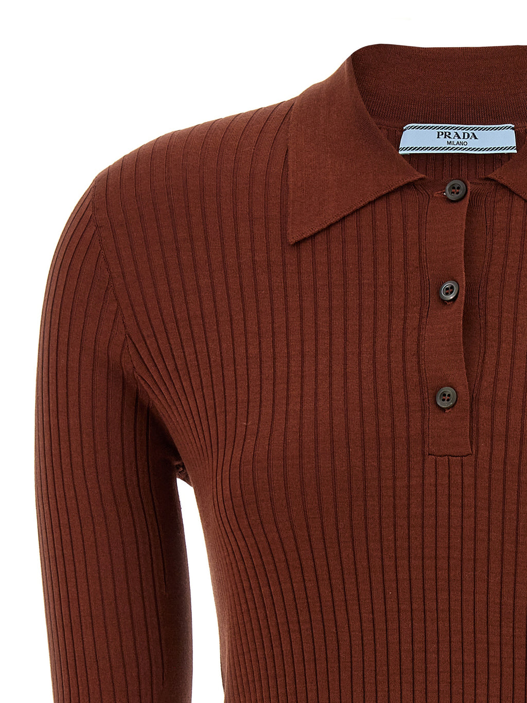 Prada Brown Cotton Polo Shirt
