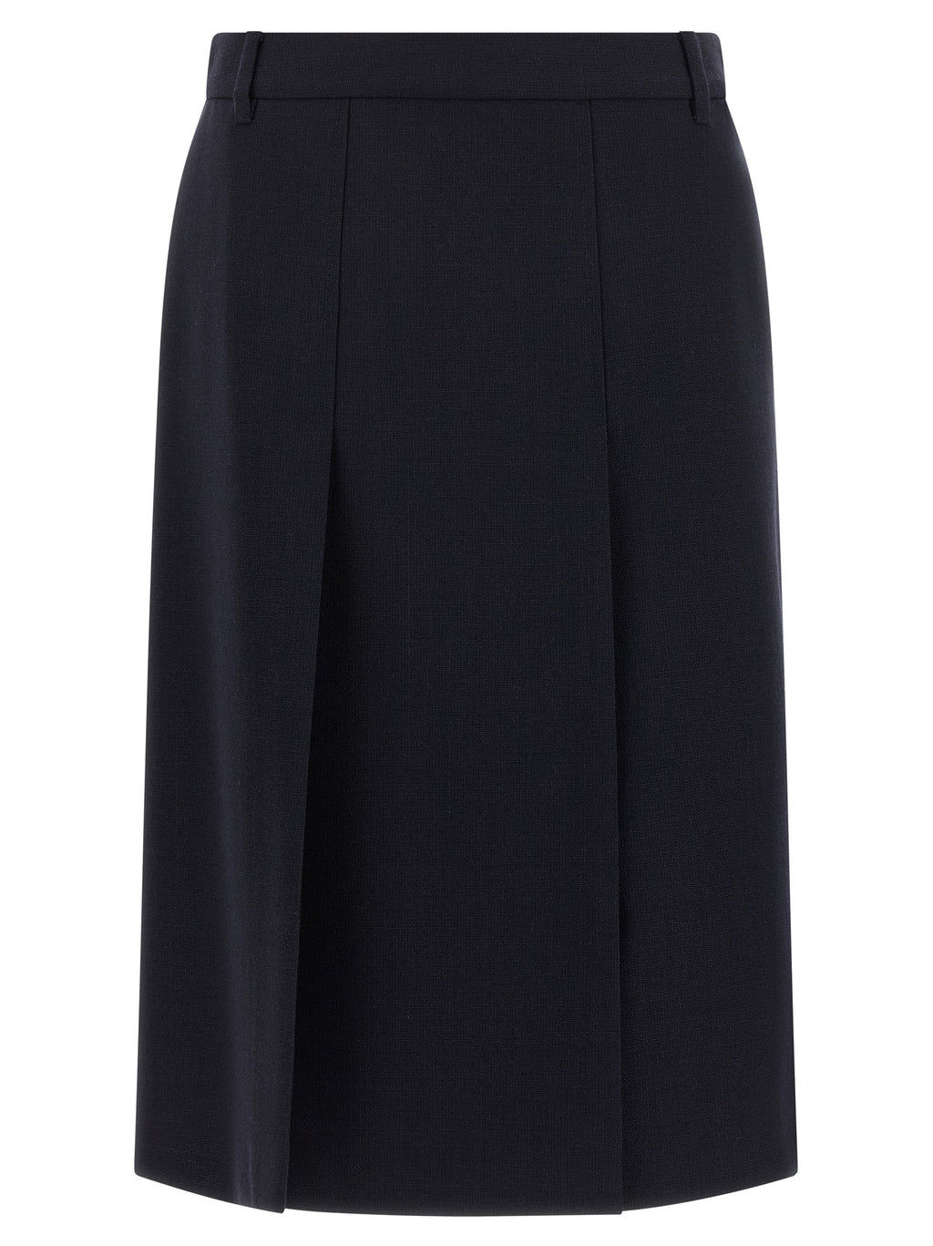 Prada Blue Virgin Wool Midi Skirt