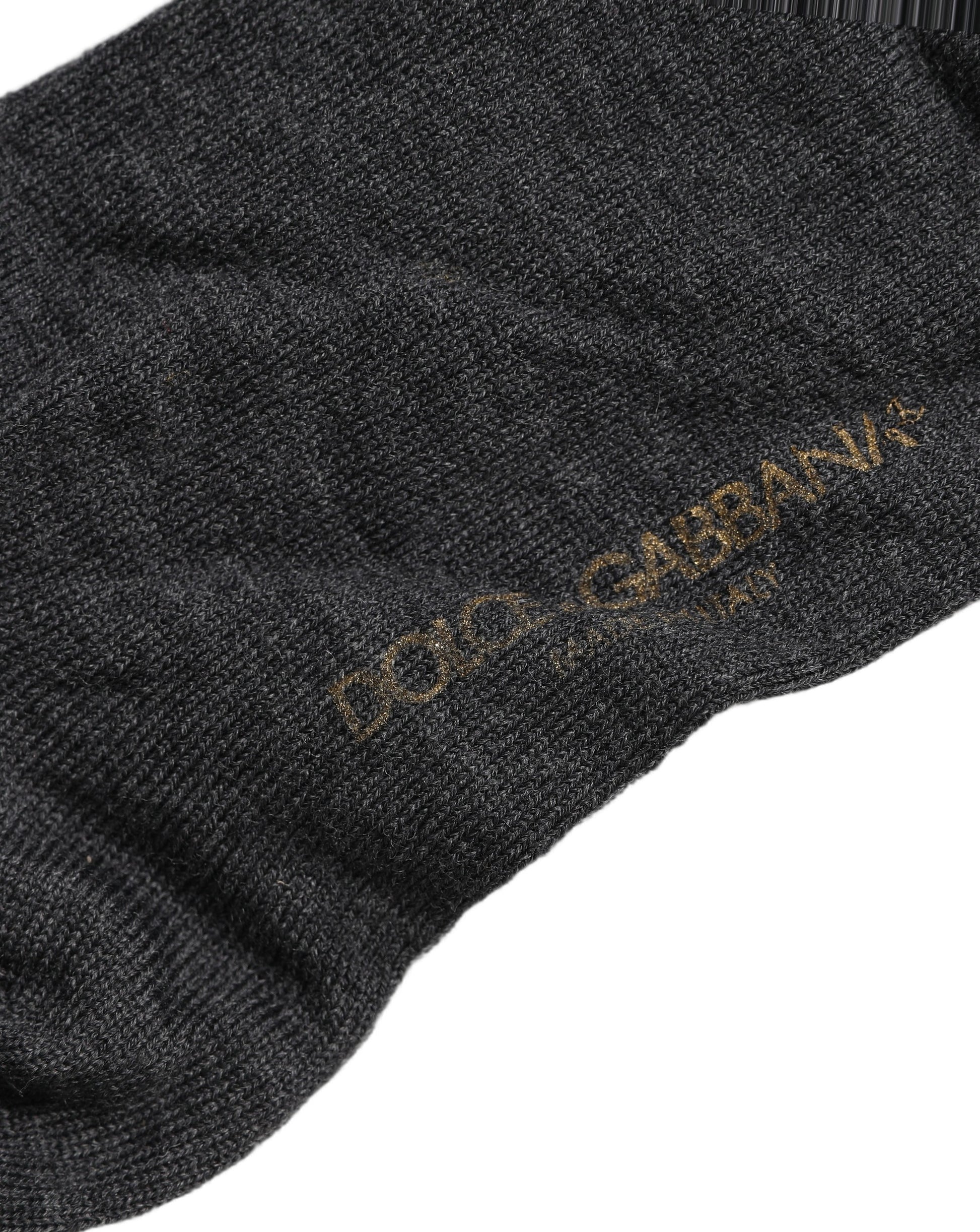 Dolce & Gabbana Dark Gray Wool Over The Calf Knee High Accessory Socks