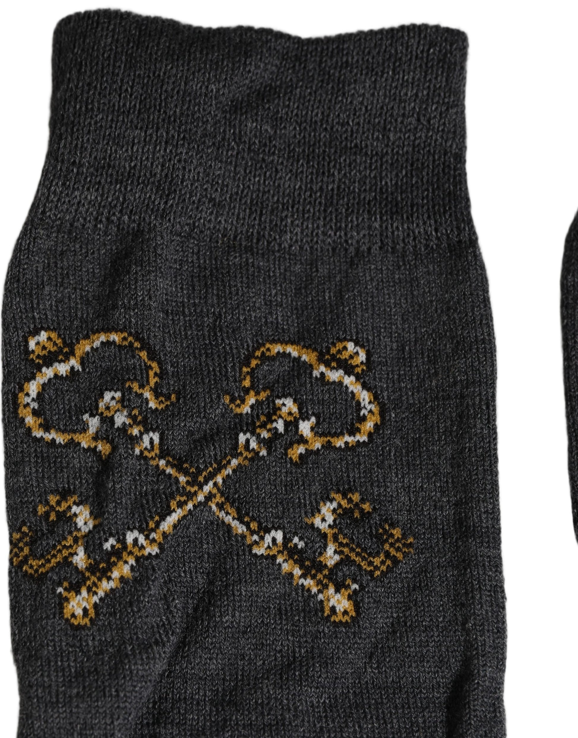 Dolce & Gabbana Dark Gray Wool Over The Calf Knee High Accessory Socks
