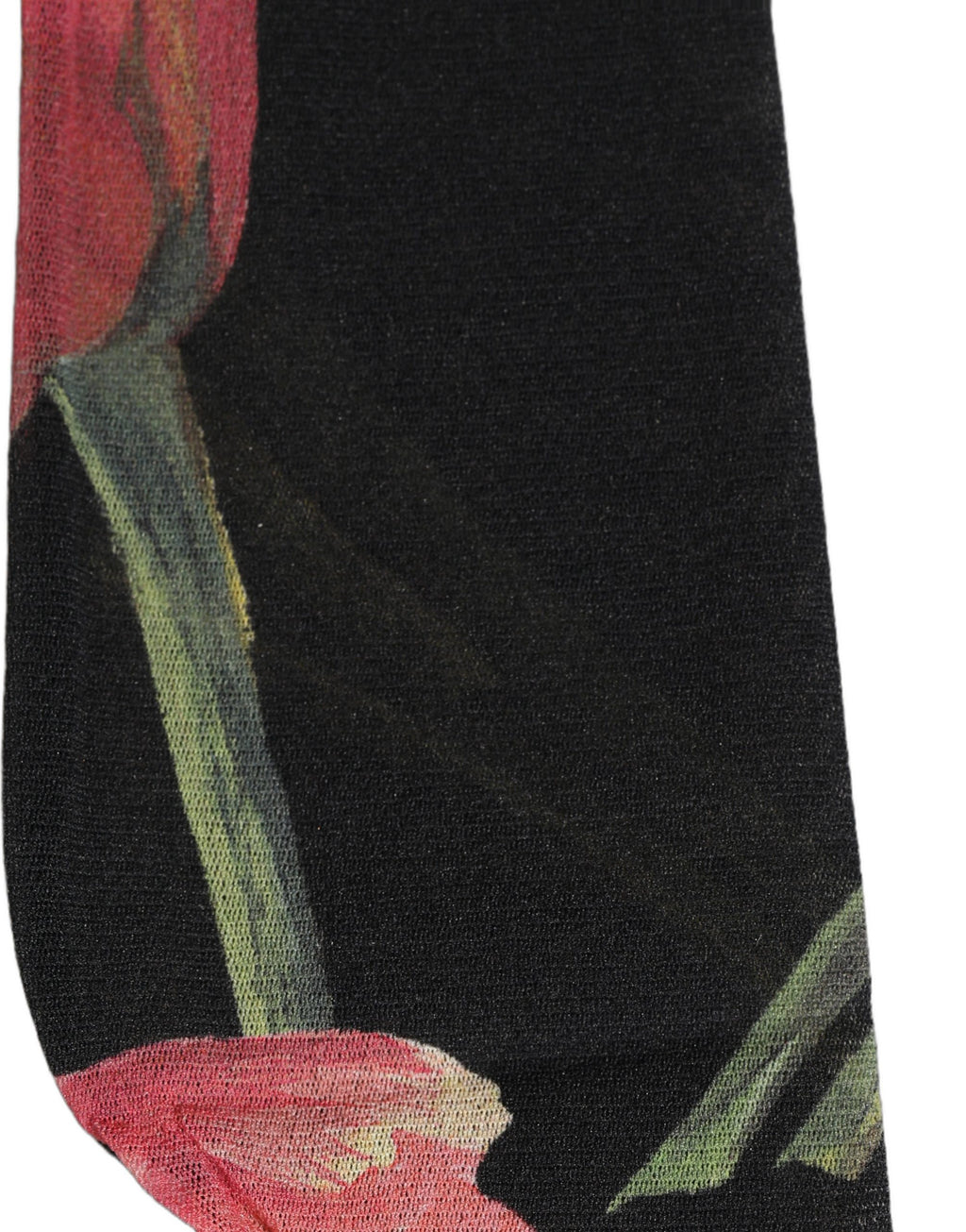 Dolce & Gabbana Black Pink Floral Tulip Nylon Stockings Socks