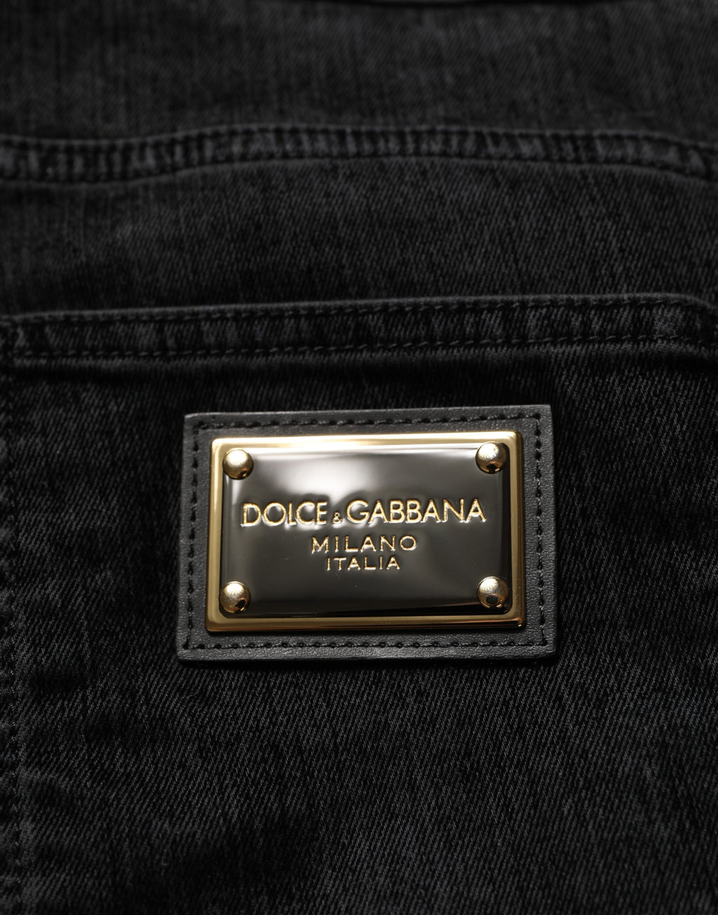 Dolce & Gabbana Black Cotton Relaxed Wide Leg Men Denim Jeans