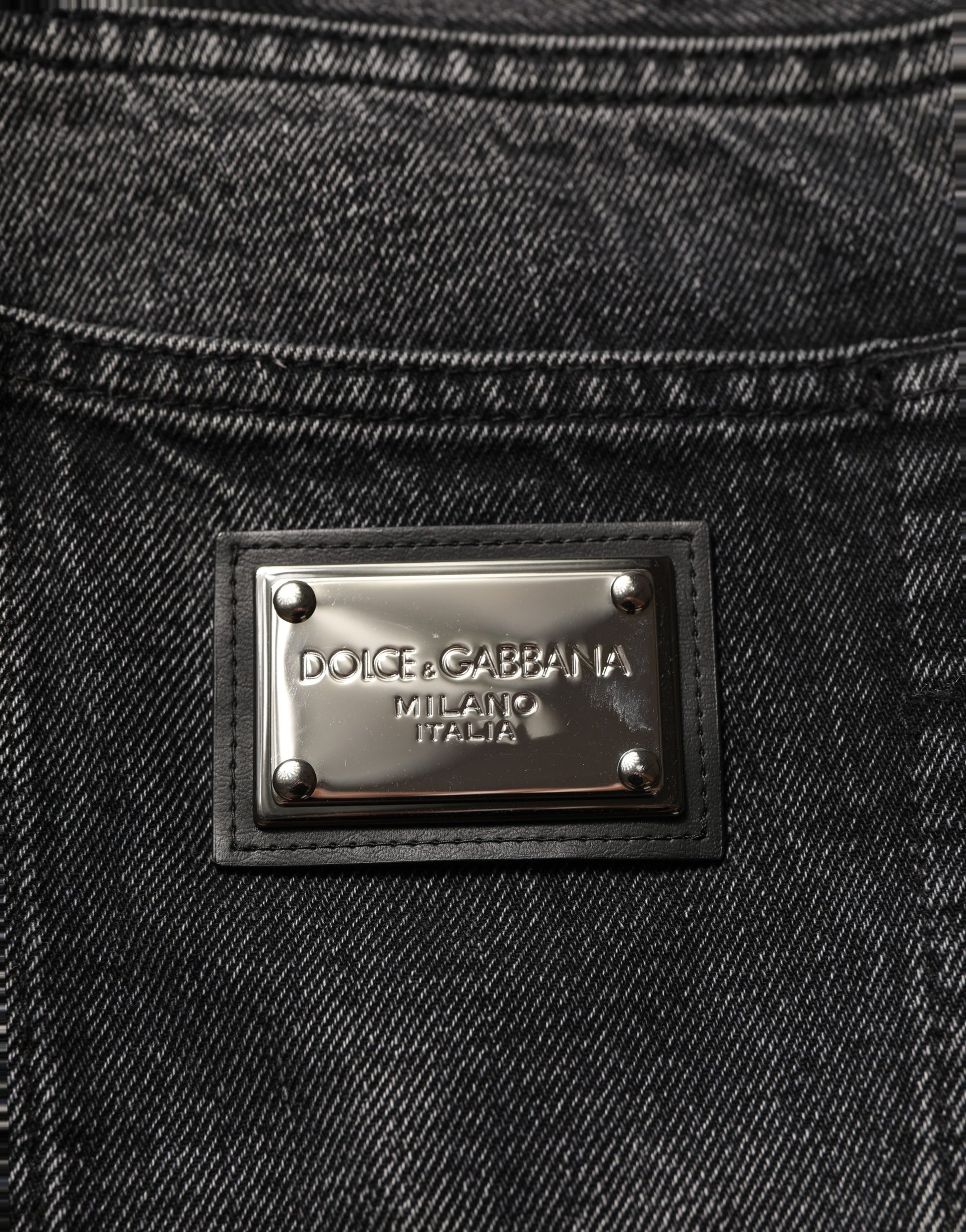 Dolce & Gabbana Dark Gray Cotton Baggy Cargo Men Denim Jeans