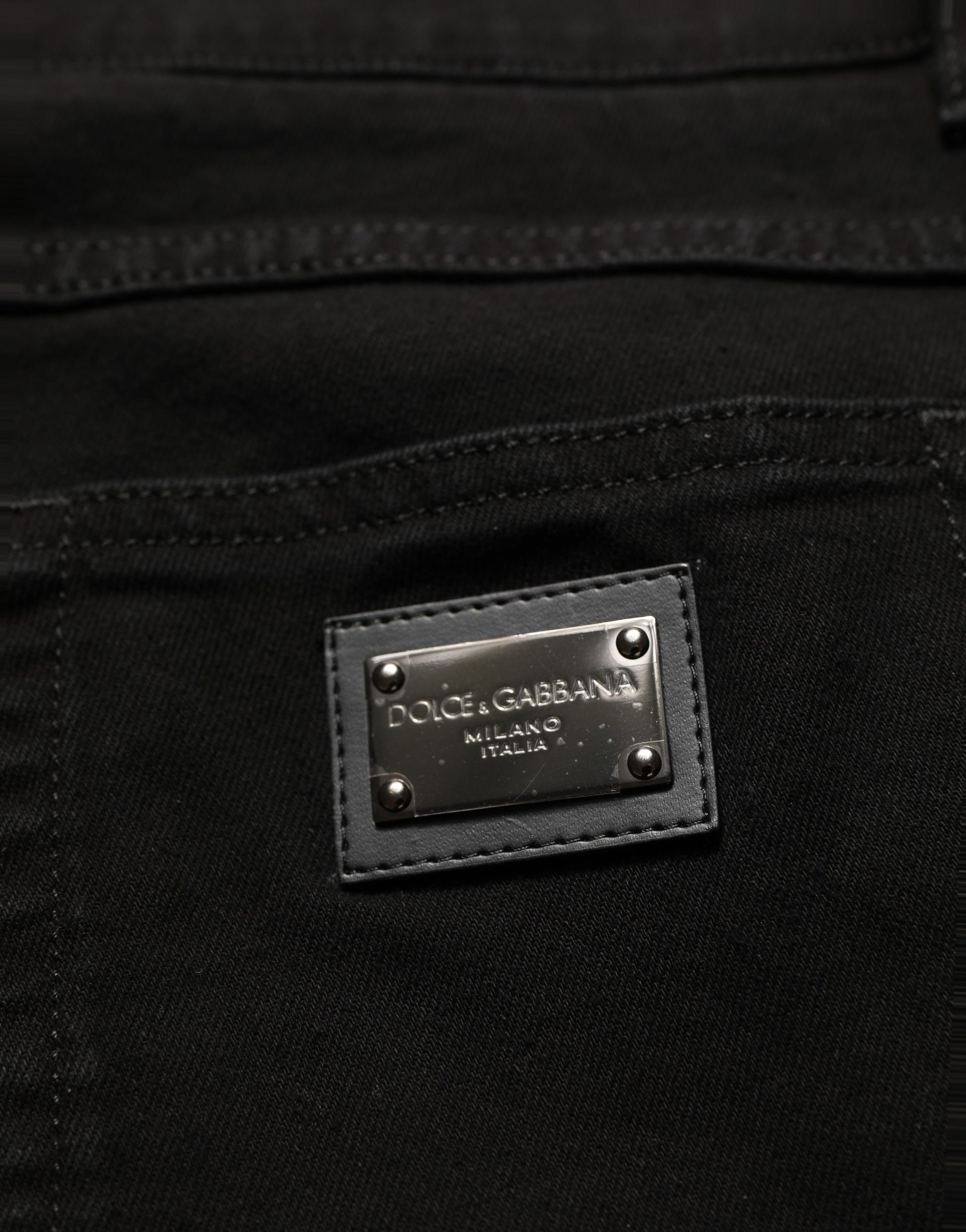 Dolce & Gabbana Black CottonStretch Regular Skinny Denim Jeans