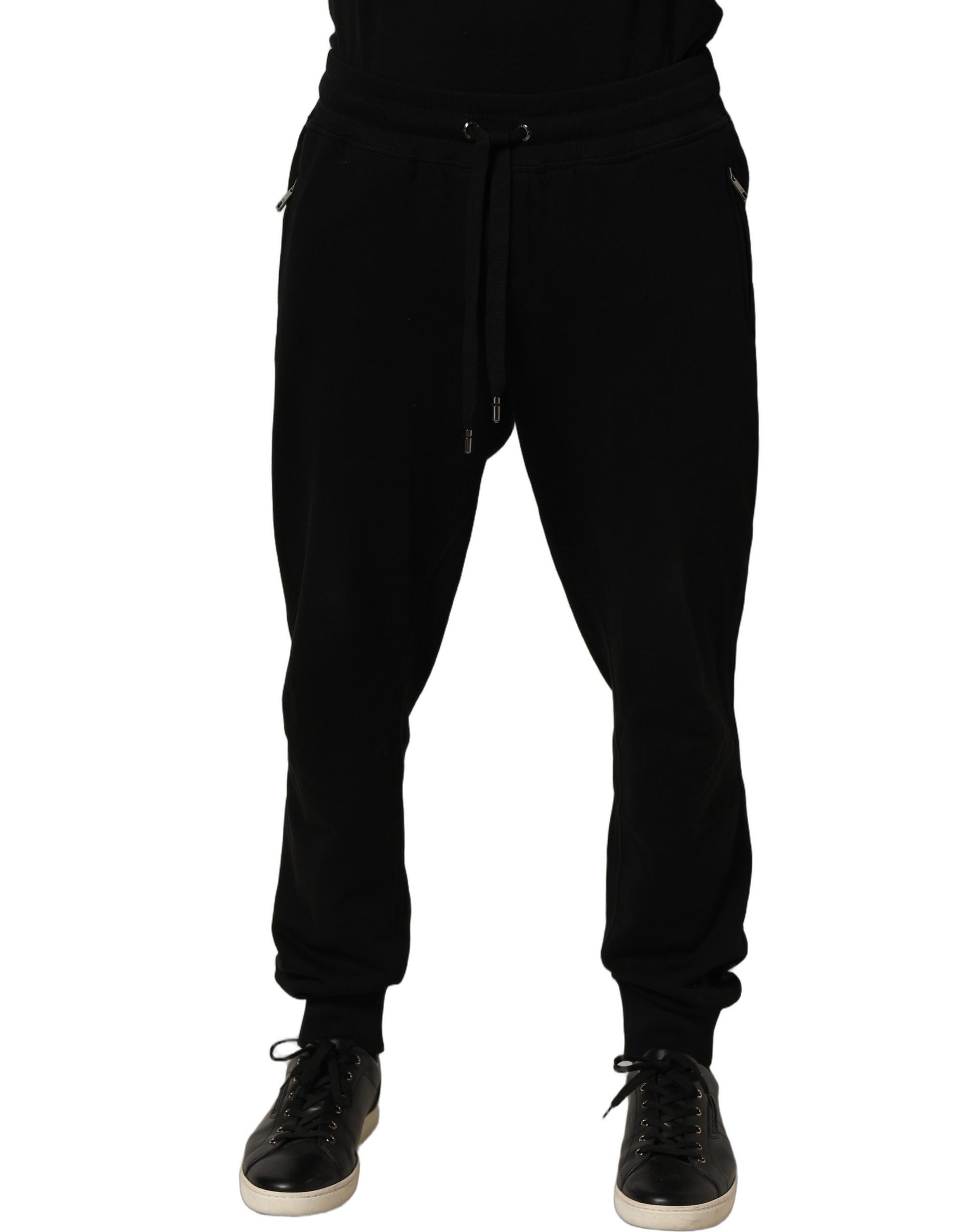 Dolce & Gabbana Black Cotton Logo Jogger Men Sweatpants Pants