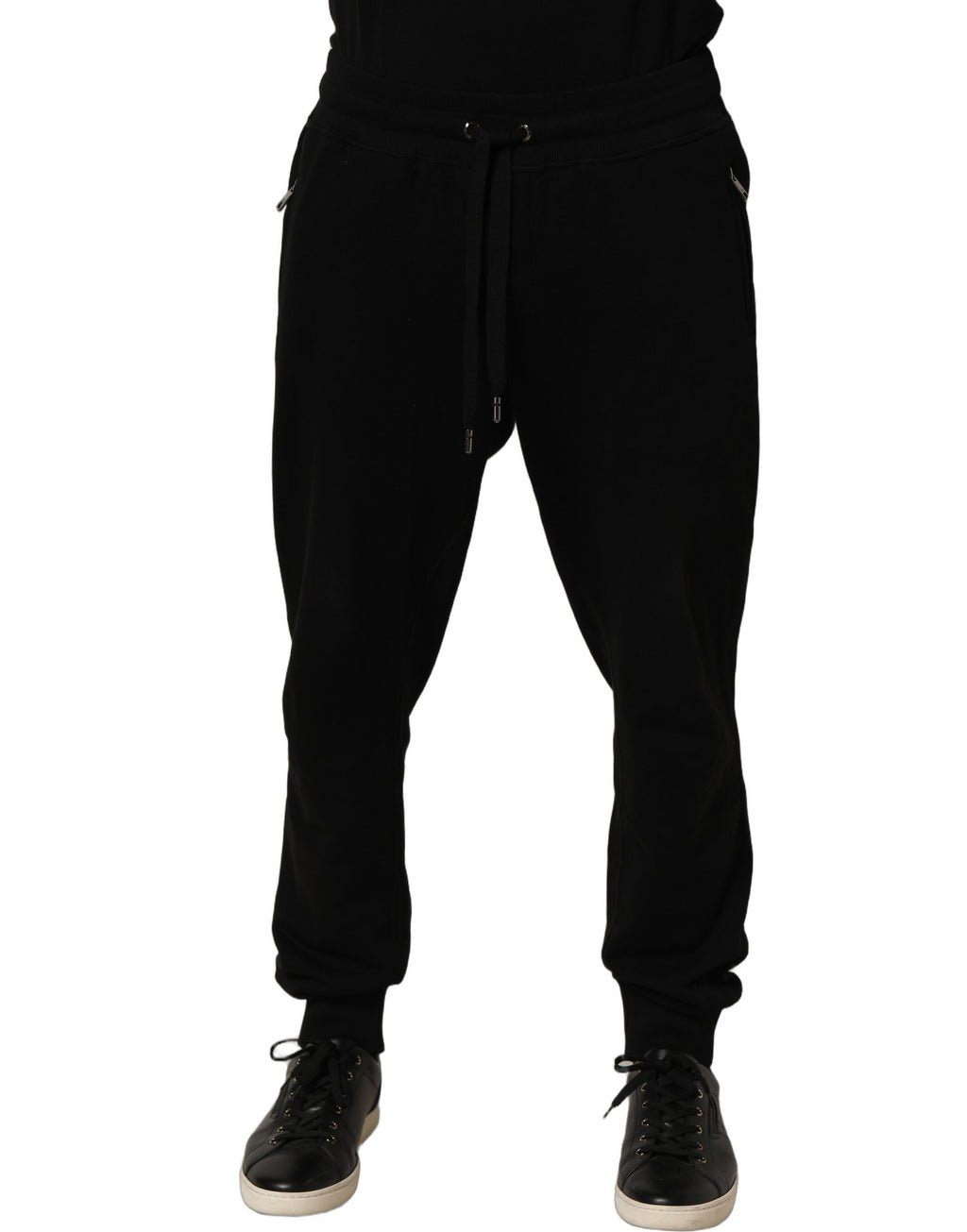 Dolce & Gabbana Black Cotton Logo Jogger Men Sweatpants Pants