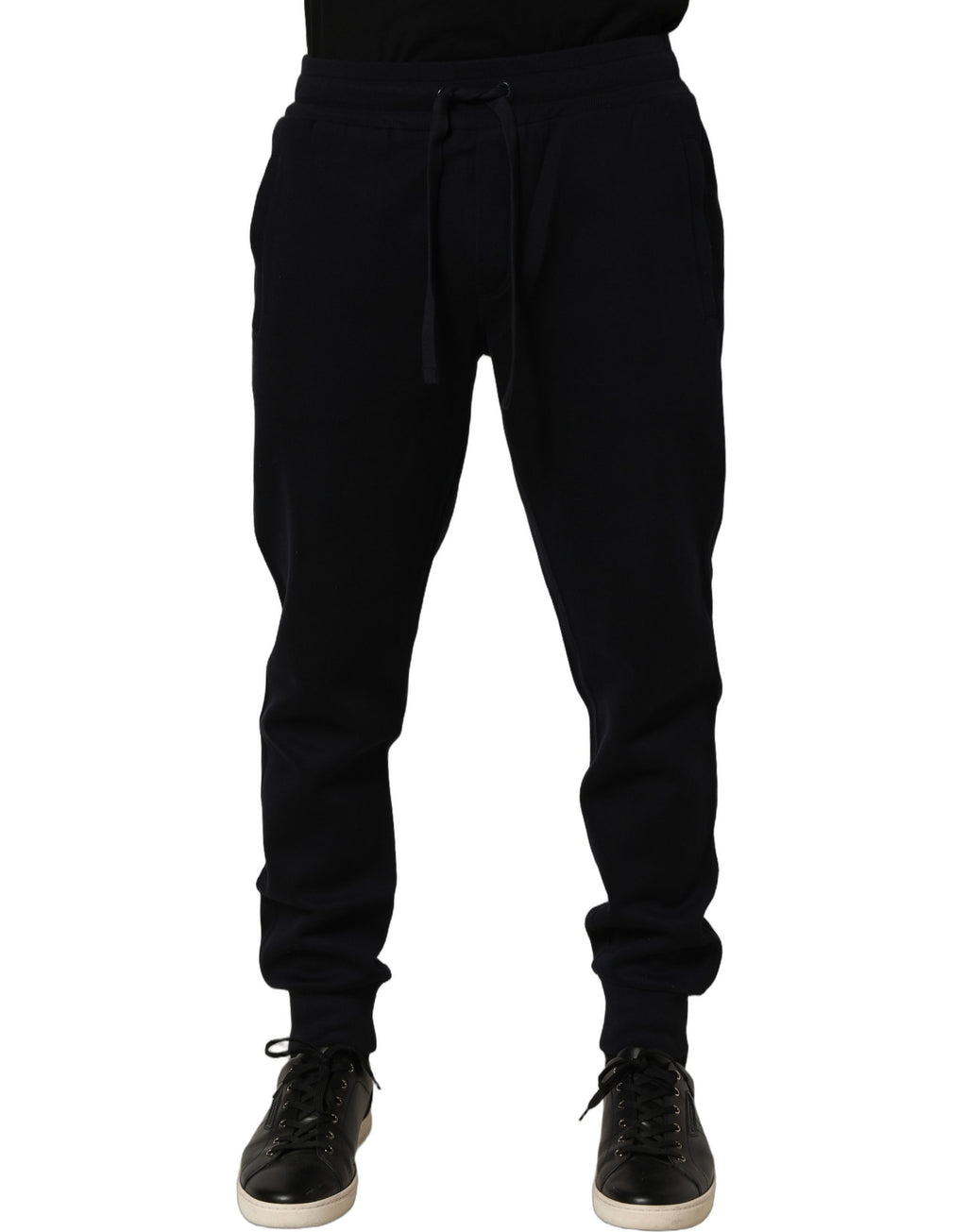 Dolce & Gabbana Blue Cotton Drawstring Jogger Trouser Pants