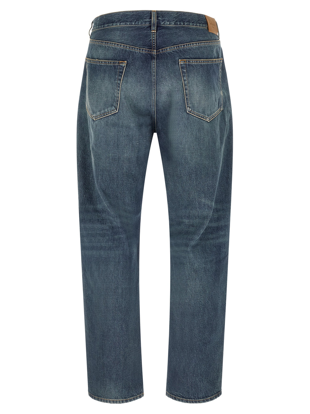 Saint Laurent Blue Cotton Straight-Leg Jeans
