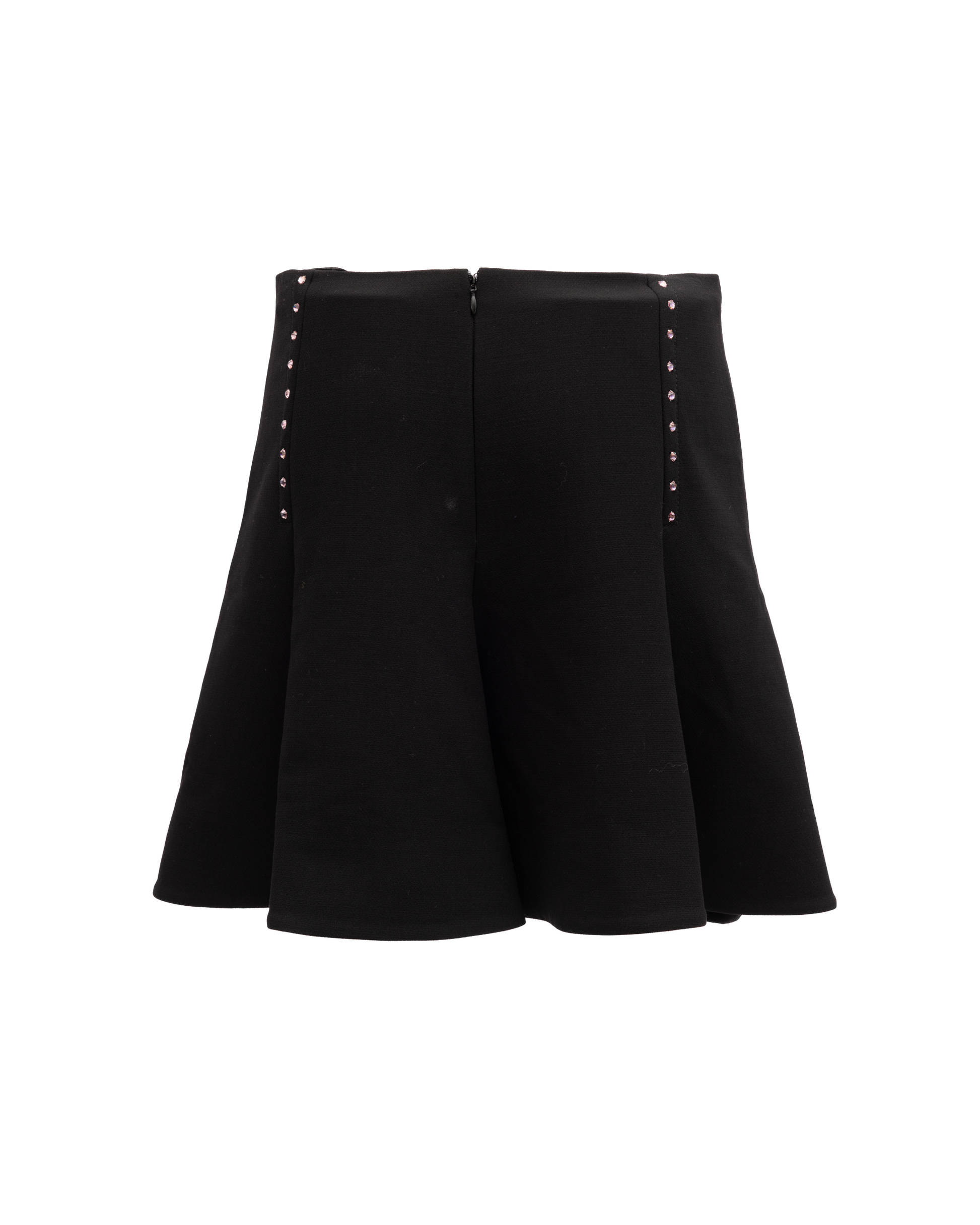 Valentino Garavani Mini Black Skirt with Gold Details