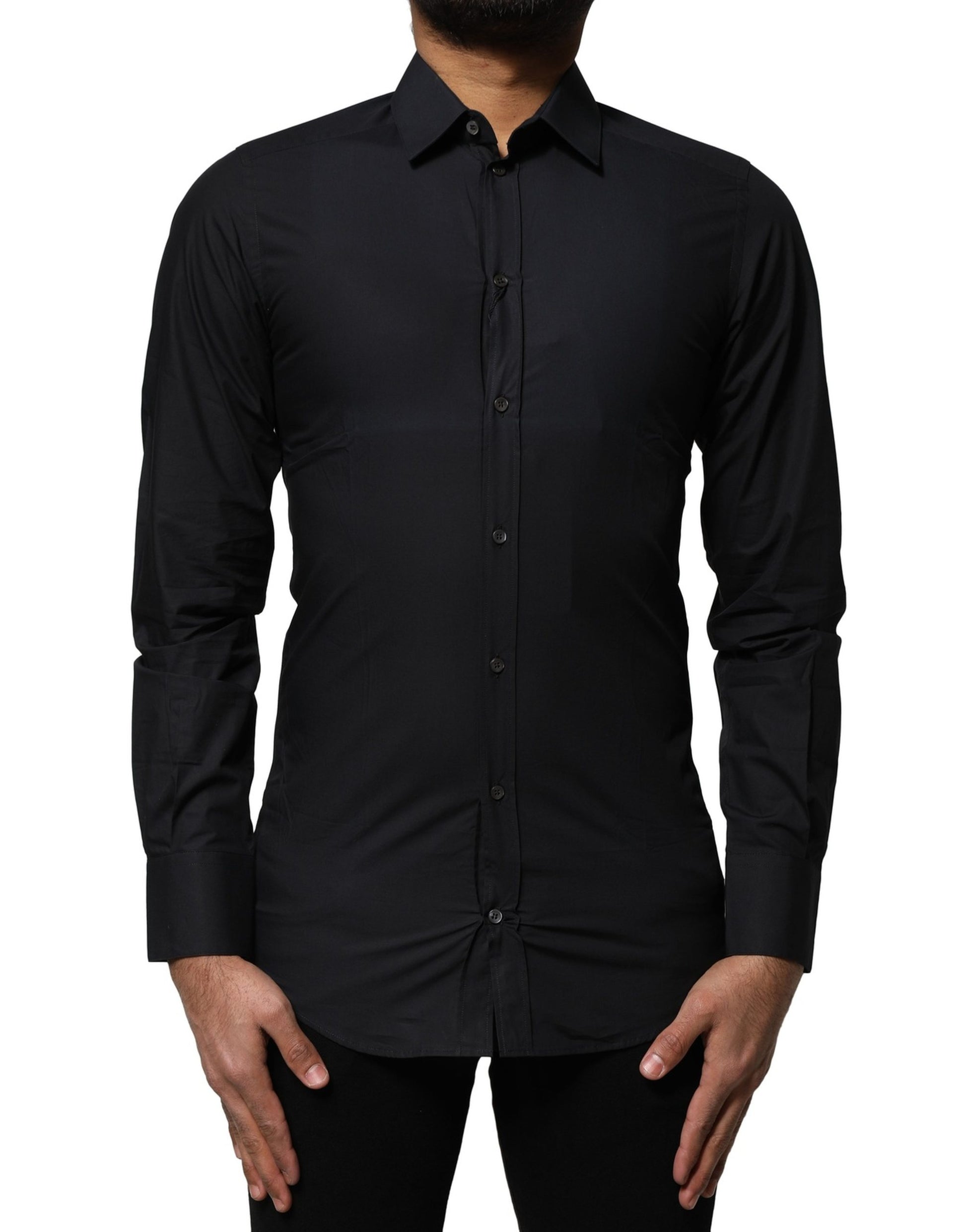 Dolce & Gabbana Black GOLD Long Sleeves Formal Dress Shirt