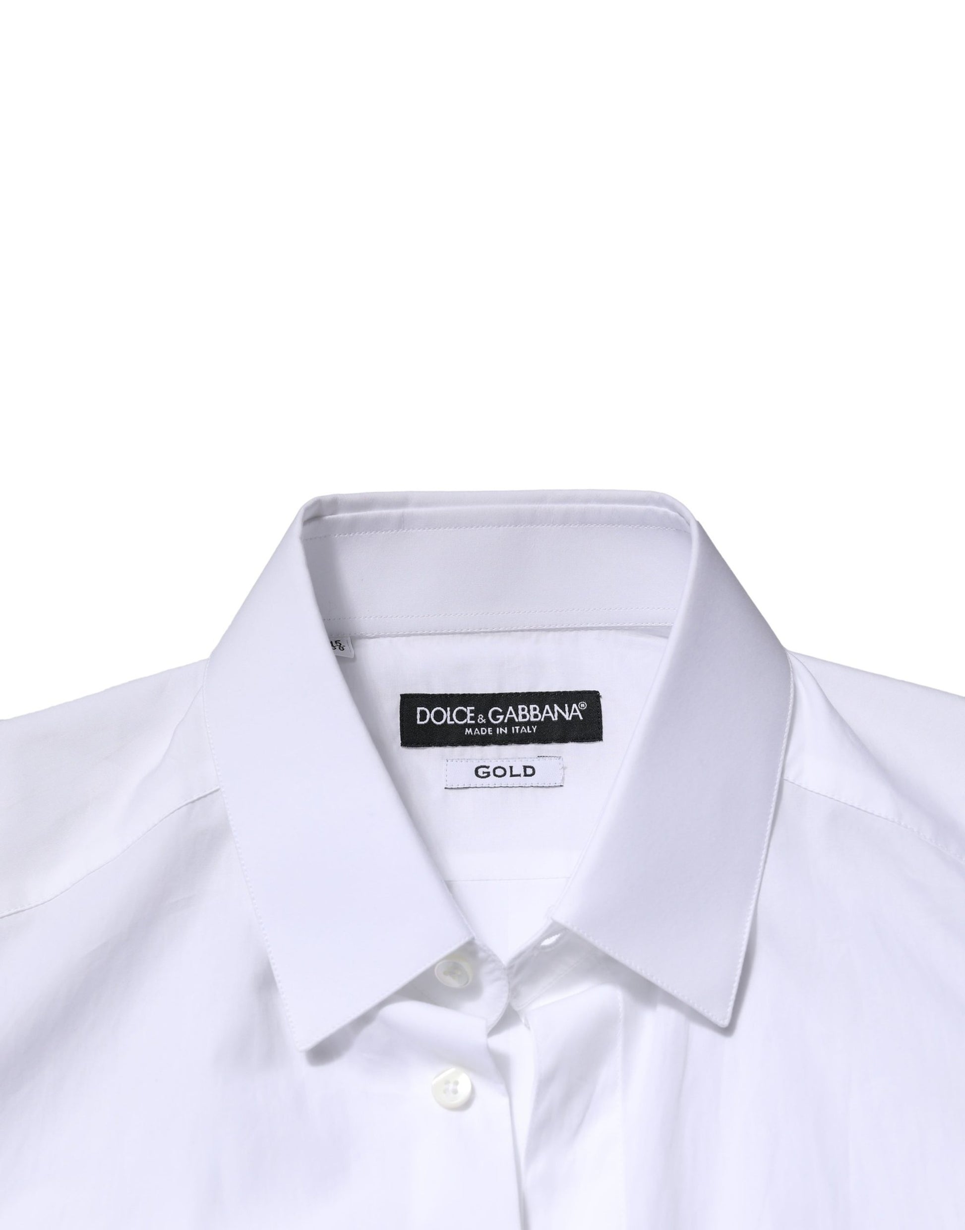 Dolce & Gabbana White GOLD Crown Bee Cotton Formal Dress Shirt