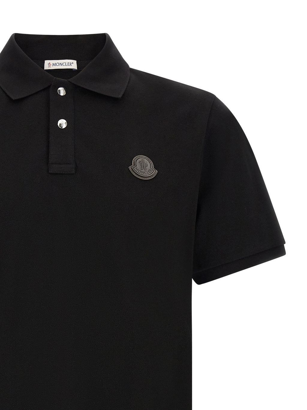 Moncler Black Leather Polo Shirt