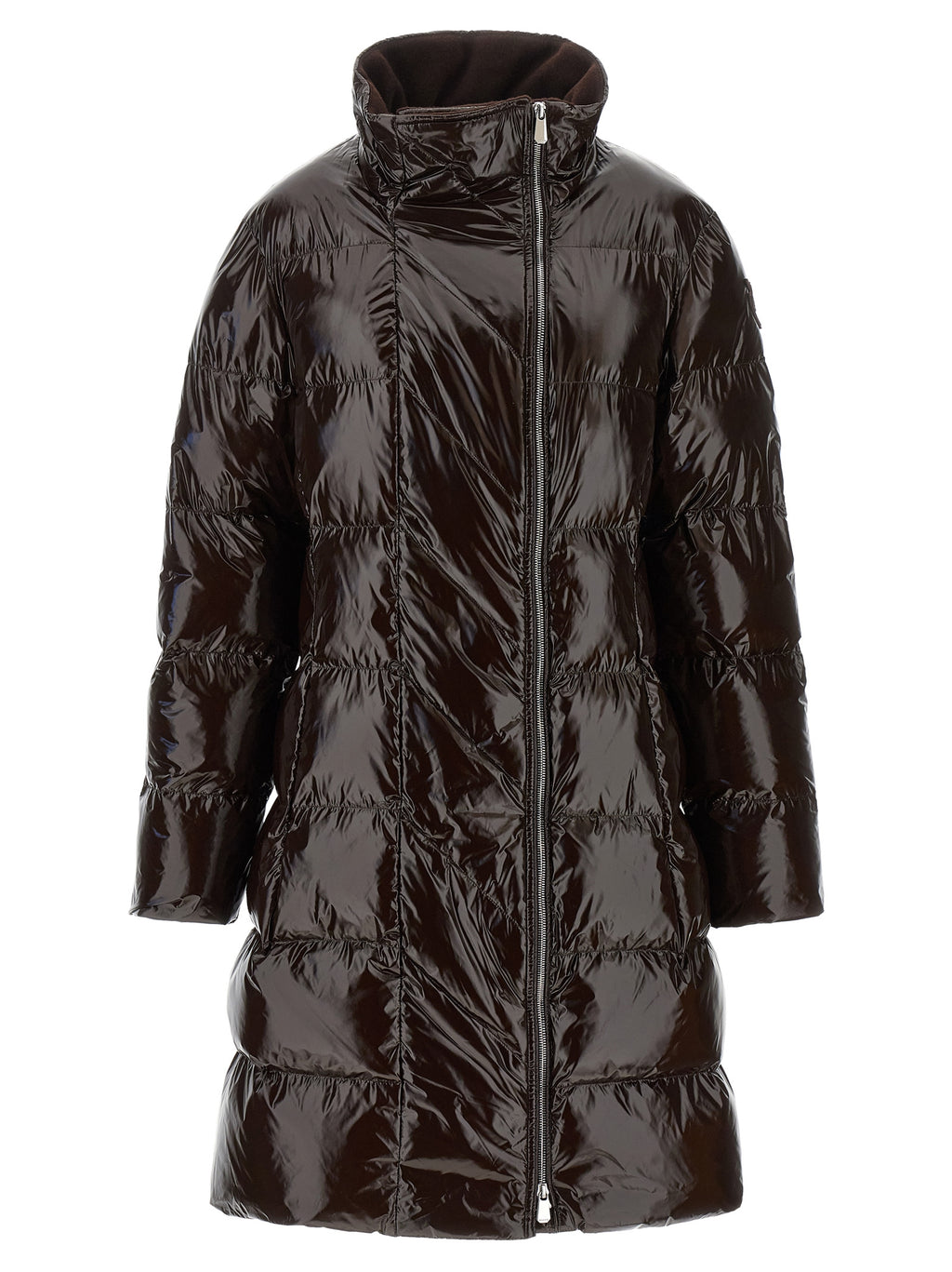 PINKO Braune Polyamid-Jacke in voller Länge