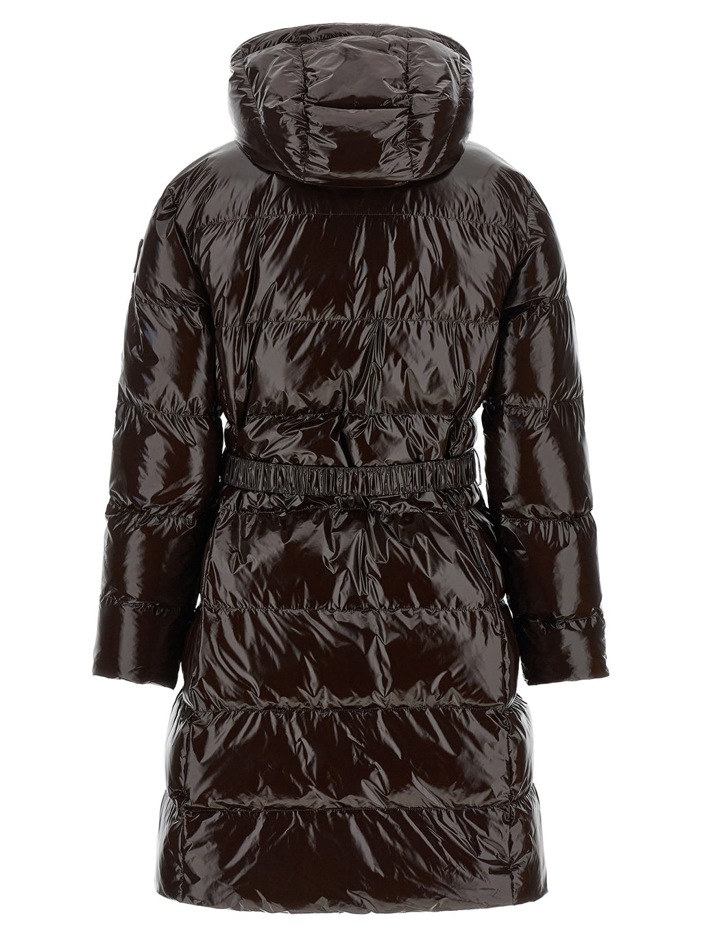 PINKO Braune Polyamid-Jacke in voller Länge