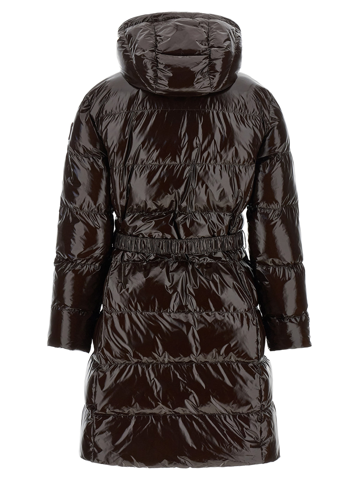 PINKO Braune Polyamid-Jacke in voller Länge