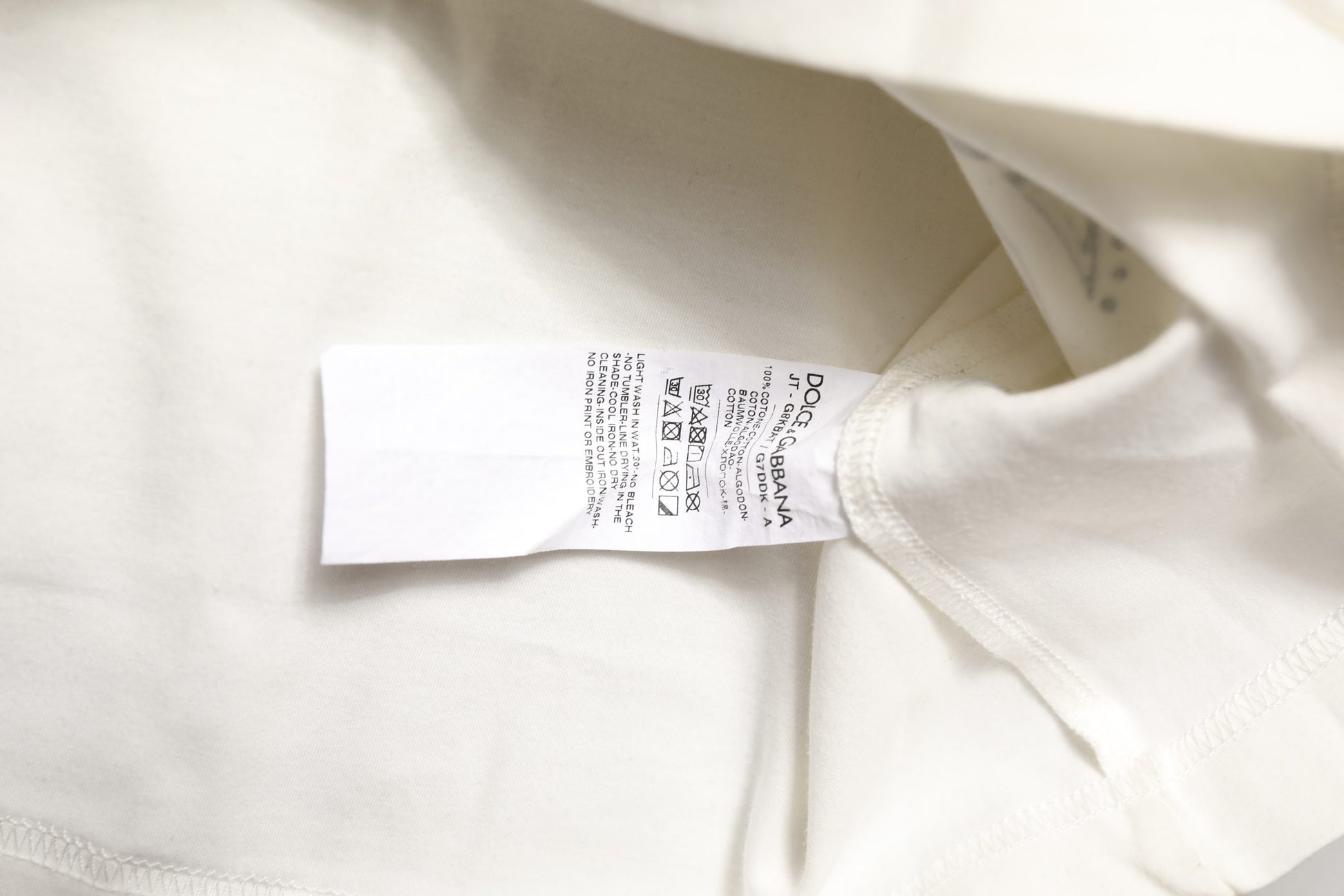 Dolce & Gabbana White Bandana Print Cotton Crew Neck T-shirt
