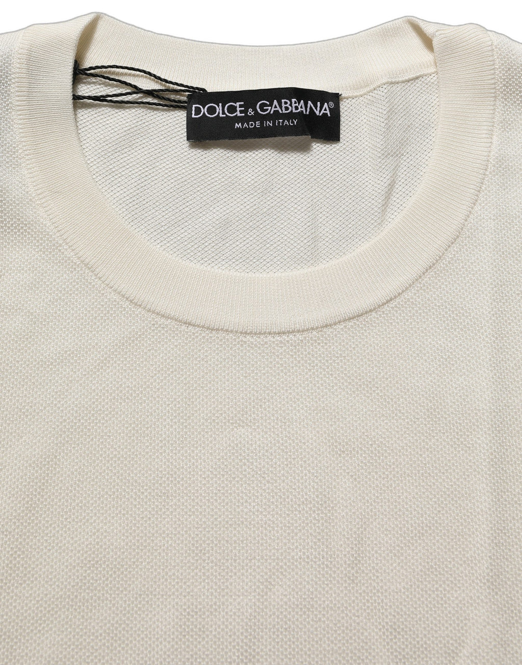 Dolce & Gabbana Off White Crew Neck Short Sleeves T-shirt