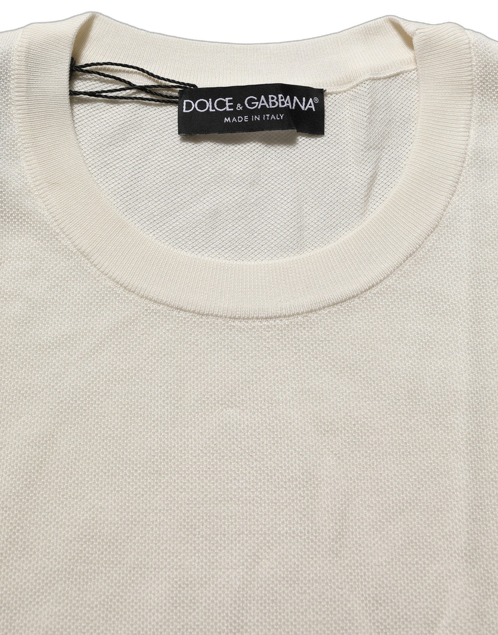 Dolce & Gabbana Off White Crew Neck Short Sleeves T-shirt
