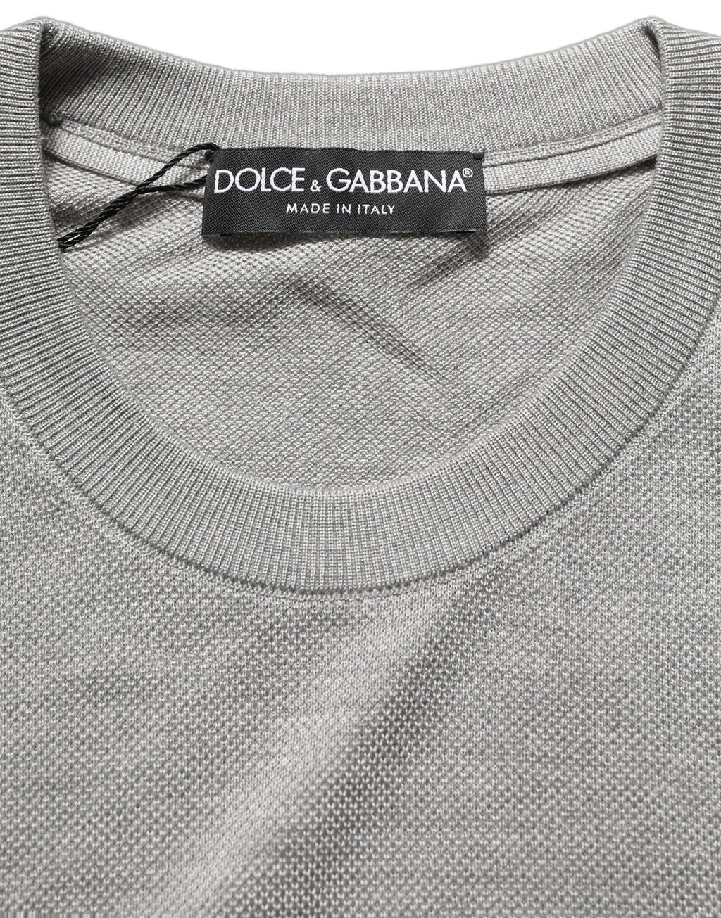 Dolce & Gabbana Gray Silk Crew Neck Short Sleeves T-shirt