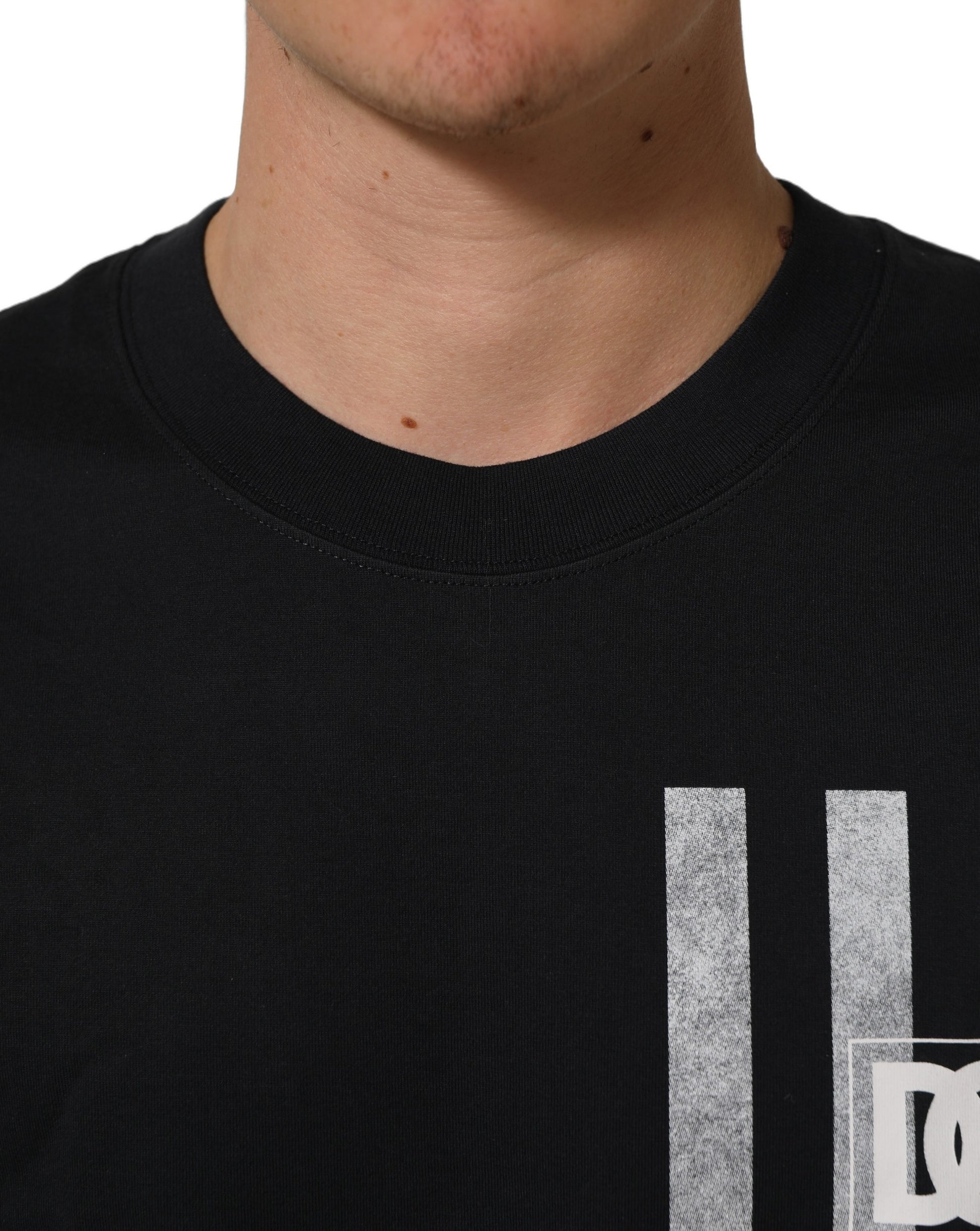 Dolce & Gabbana Blue Striped Print Cotton Crew Neck T-shirt