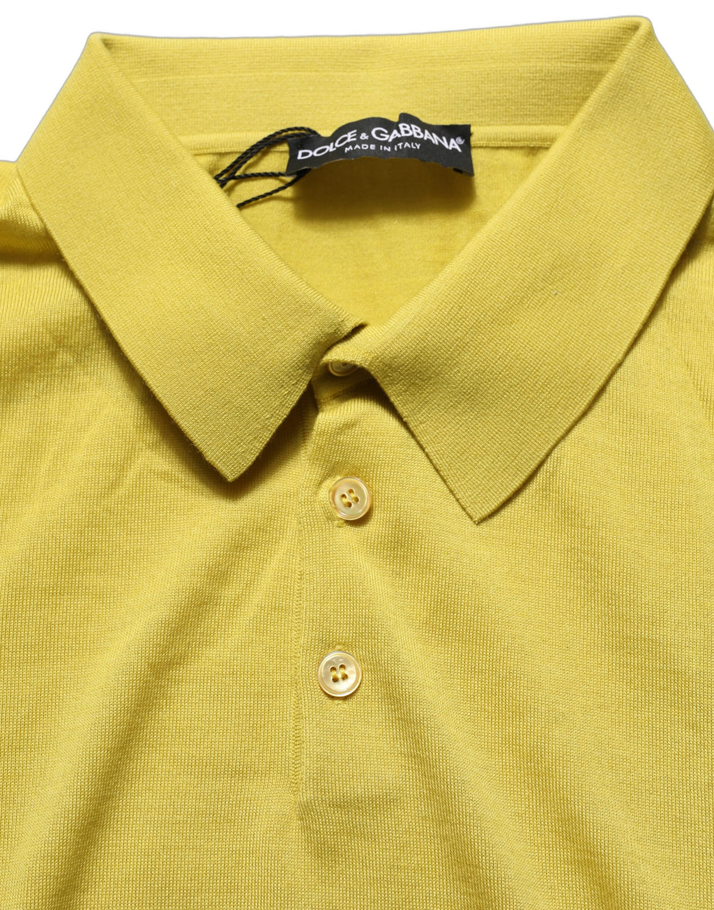 Dolce & Gabbana Yellow Cashmere Short Sleeves Polo T-shirt