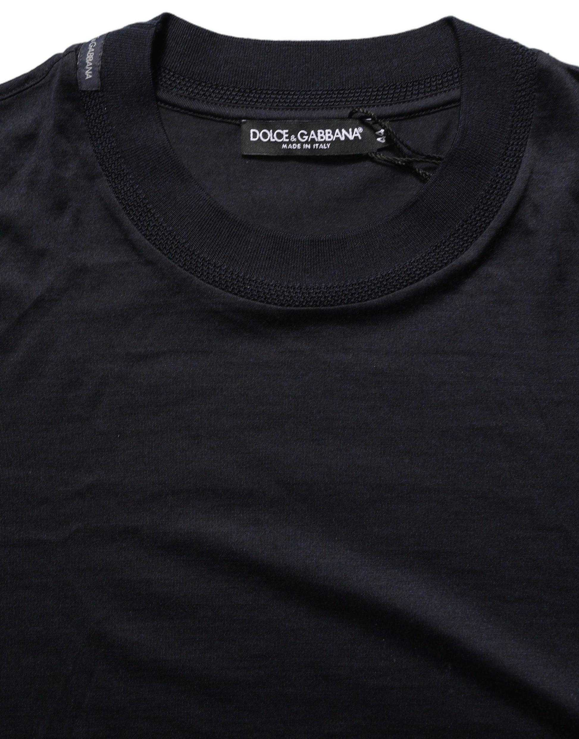 Dolce & Gabbana Blue Cotton Crew Neck Short Sleeve T-shirt