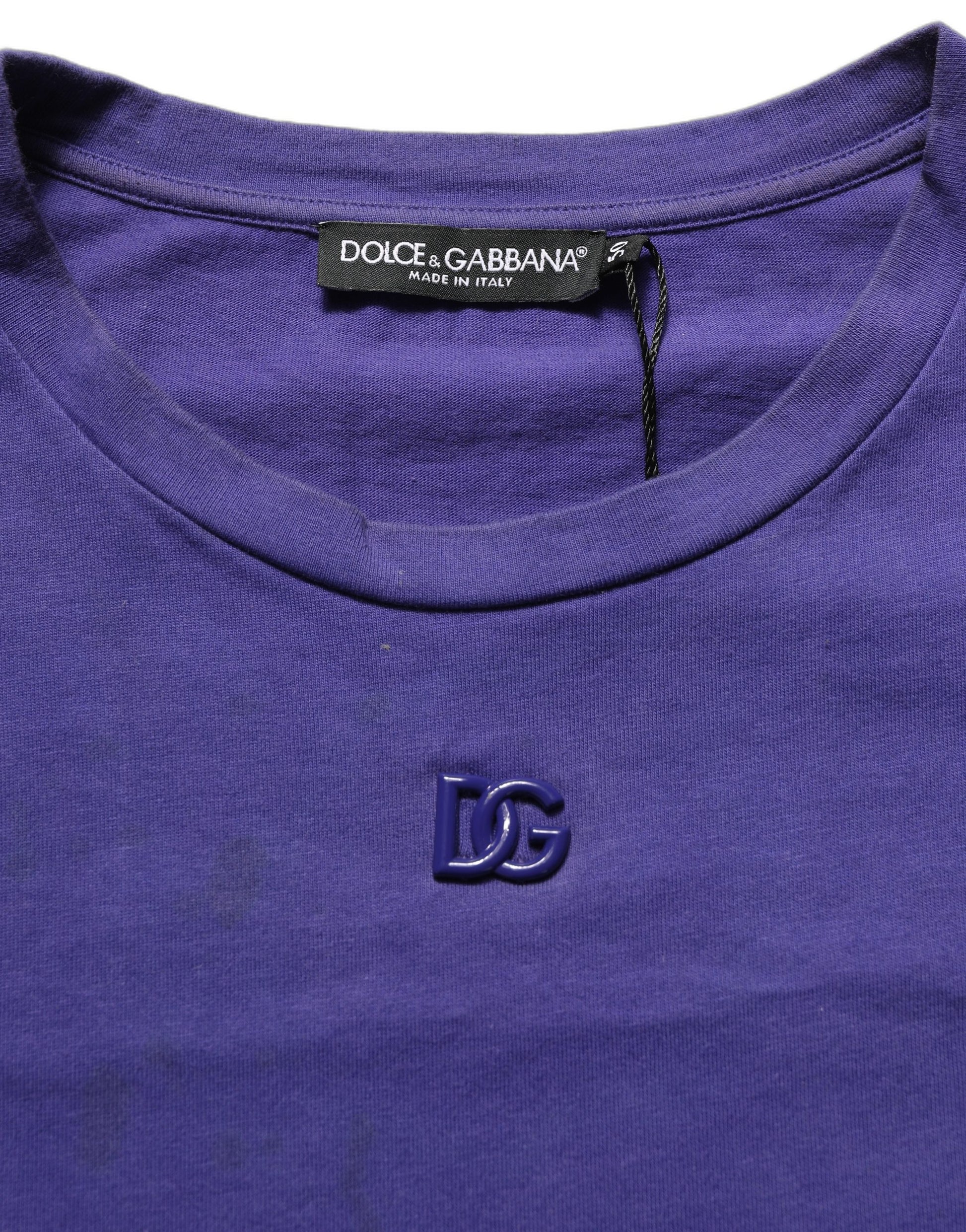 Dolce & Gabbana Violet Cotton Crew Neck Short Sleeve T-shirt
