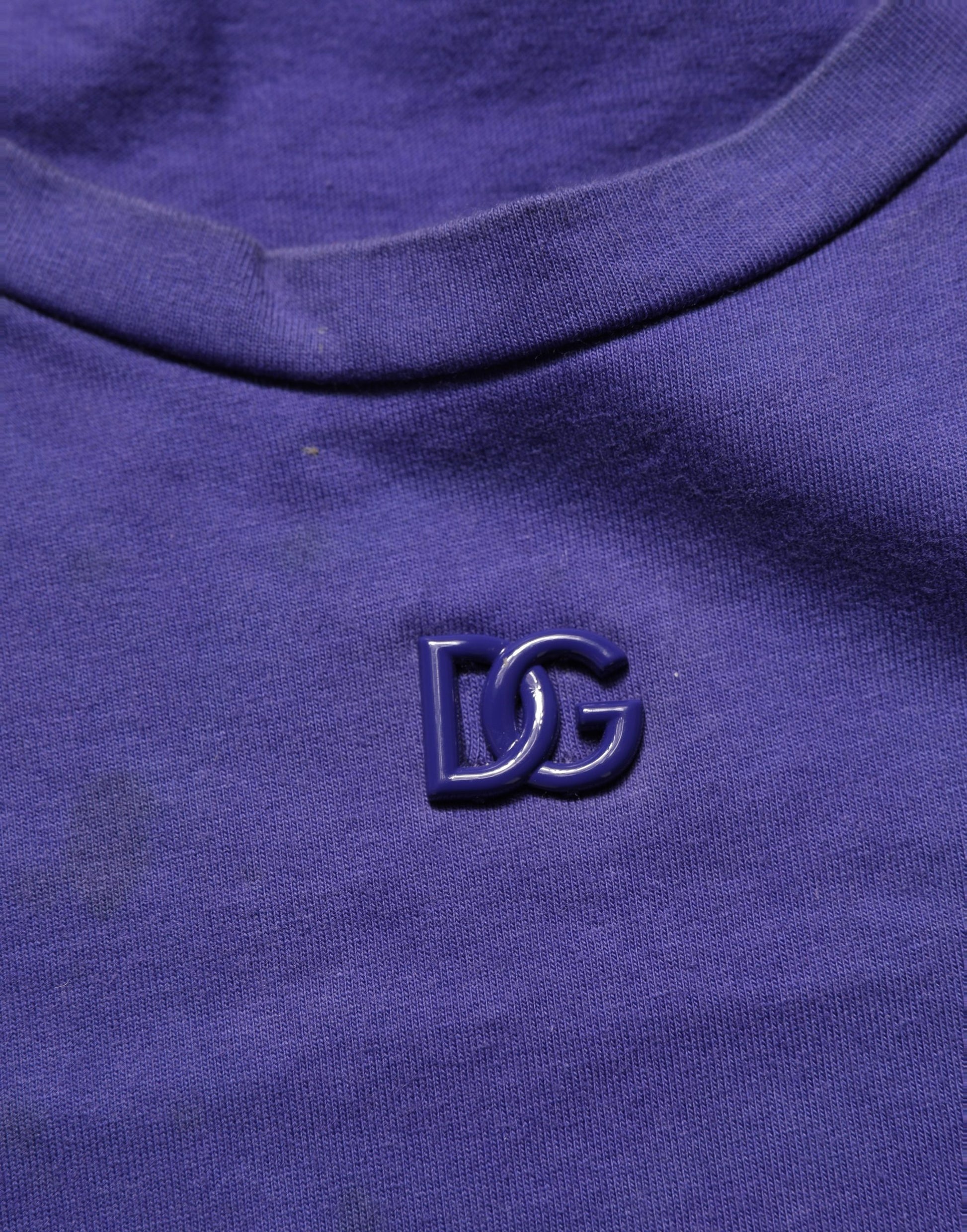 Dolce & Gabbana Violet Cotton Crew Neck Short Sleeve T-shirt