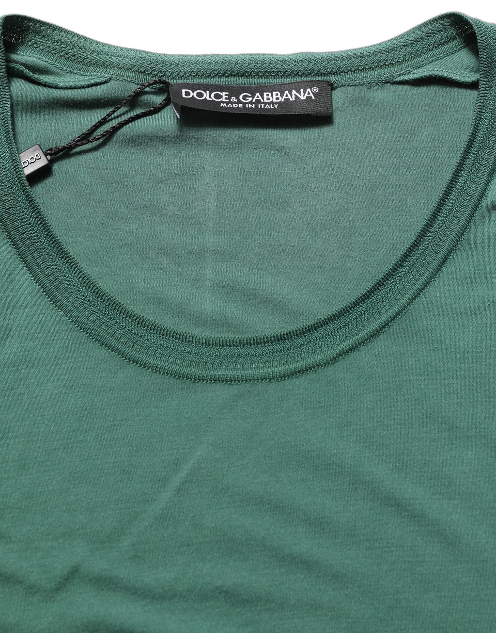 Dolce & Gabbana Green Silk Crew Neck Short Sleeves T-shirt