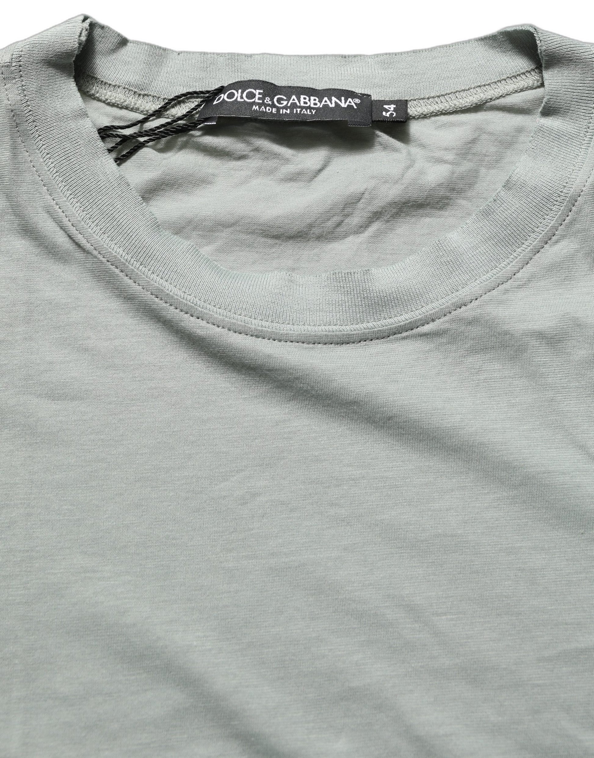 Dolce & Gabbana Green Cotton Short Sleeve Crew Neck T-shirt