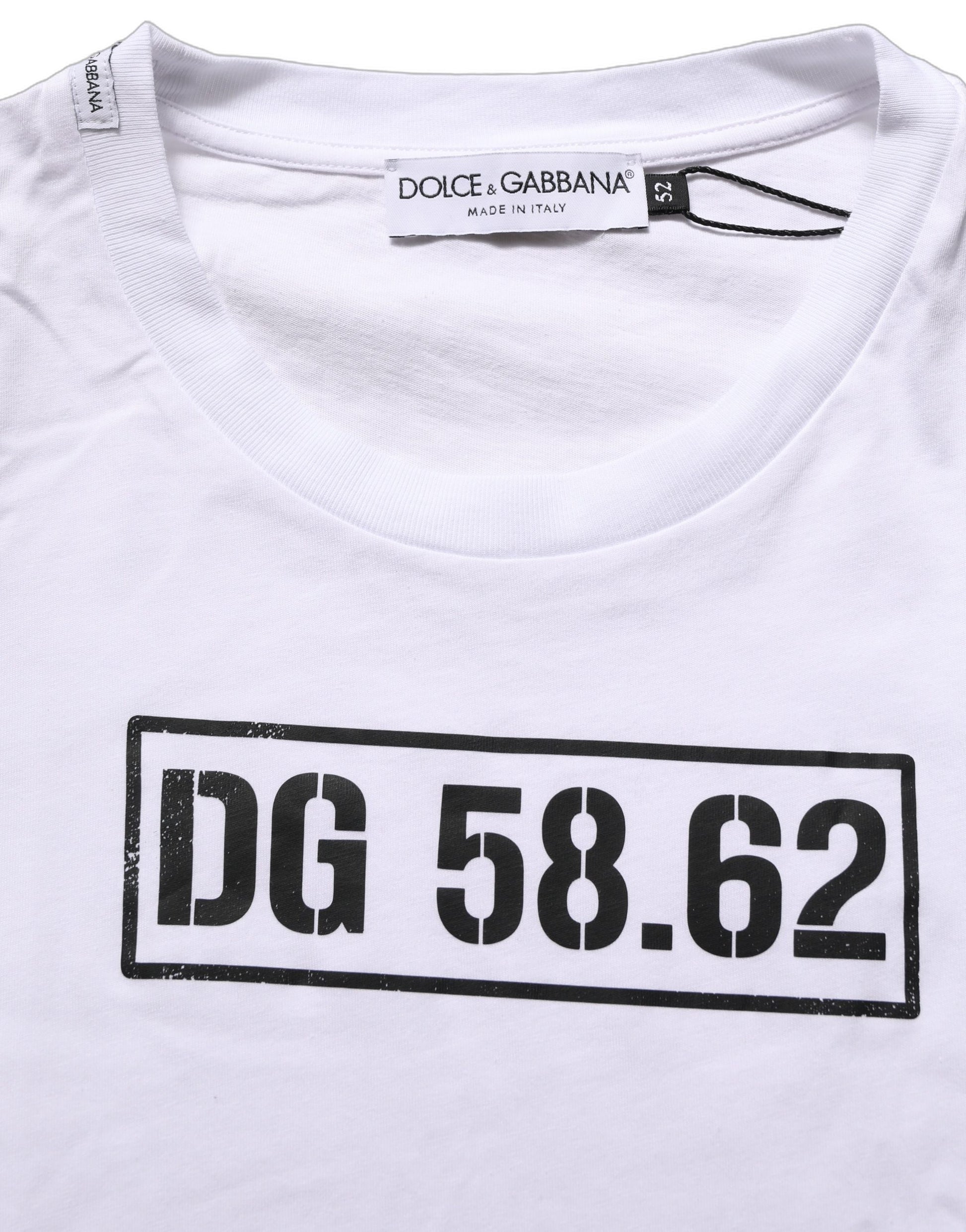 Dolce & Gabbana White DG 58.62 Cotton Crew Neck Men T-shirt