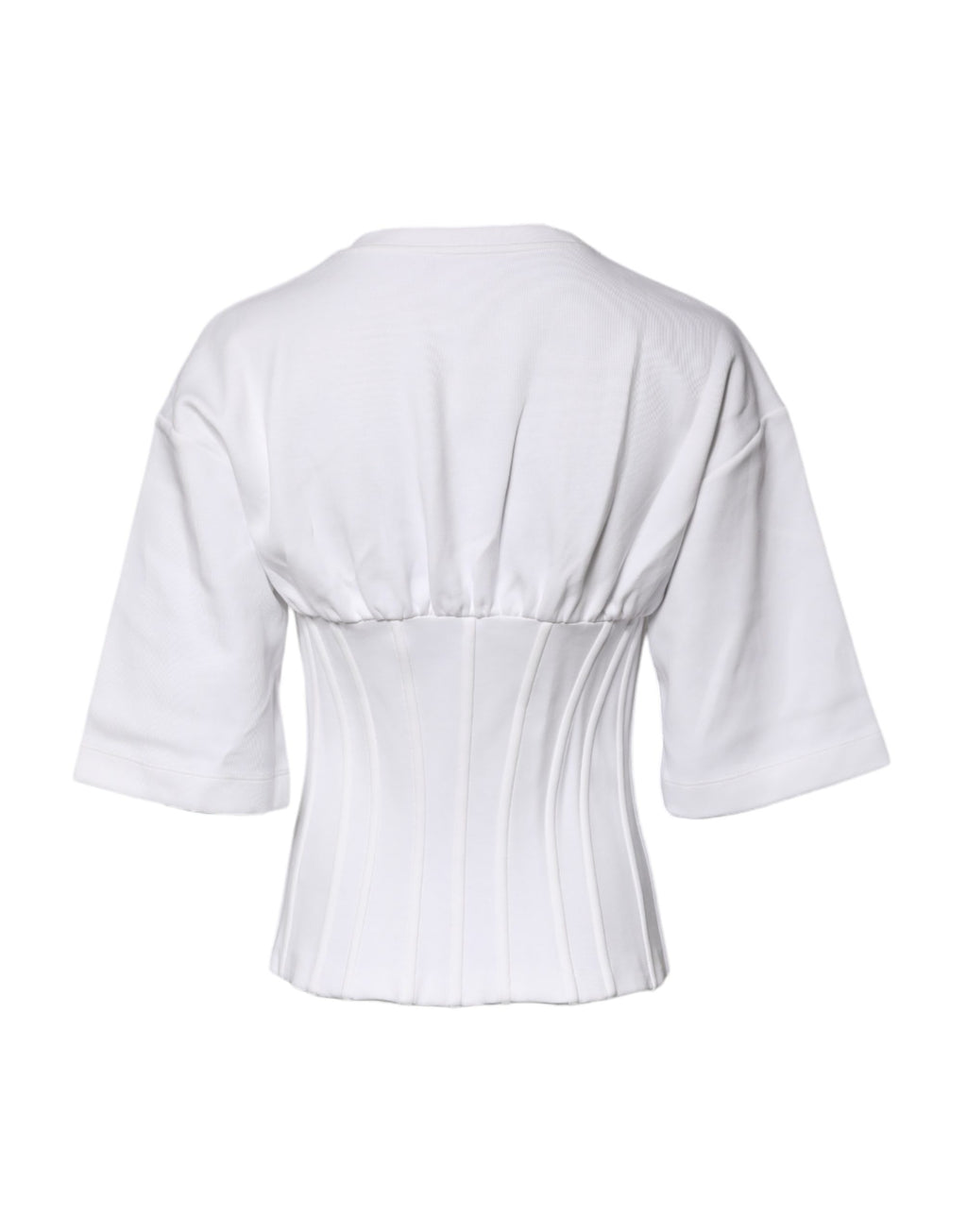 Dolce & Gabbana Bluse im Korsett-Stil aus weißem Baumwollgemisch