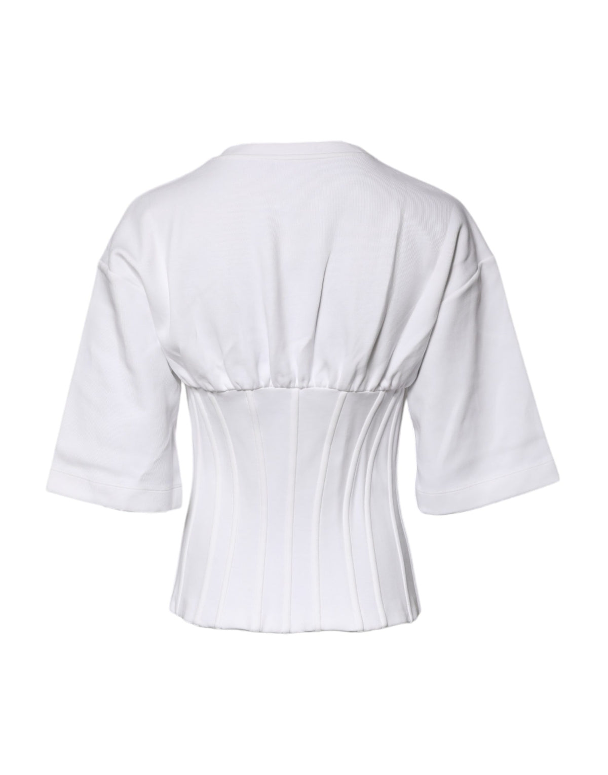 Dolce & Gabbana Bluse im Korsett-Stil aus weißem Baumwollgemisch