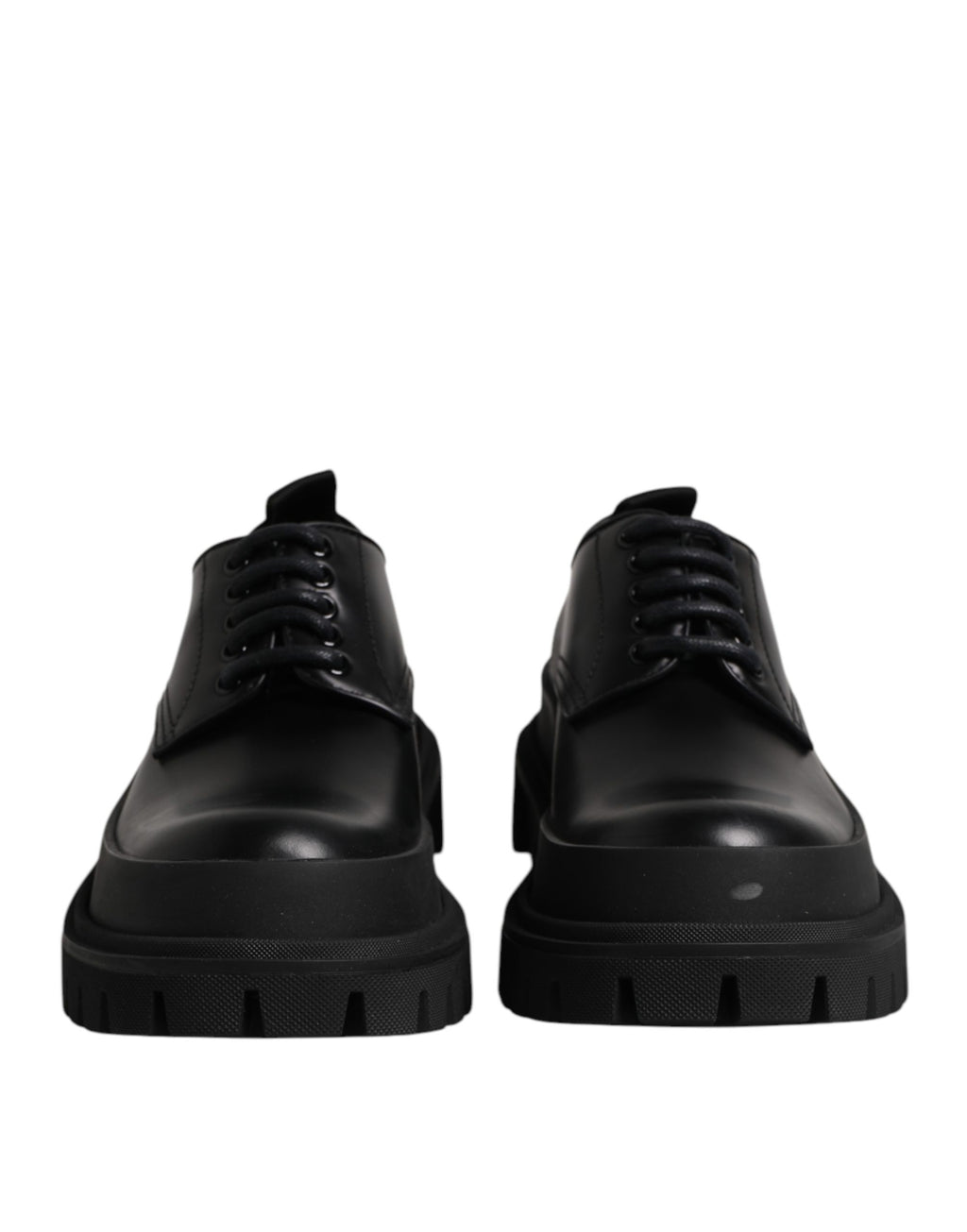 Dolce & Gabbana Black Leather Hi-Trekking Derby Shoes