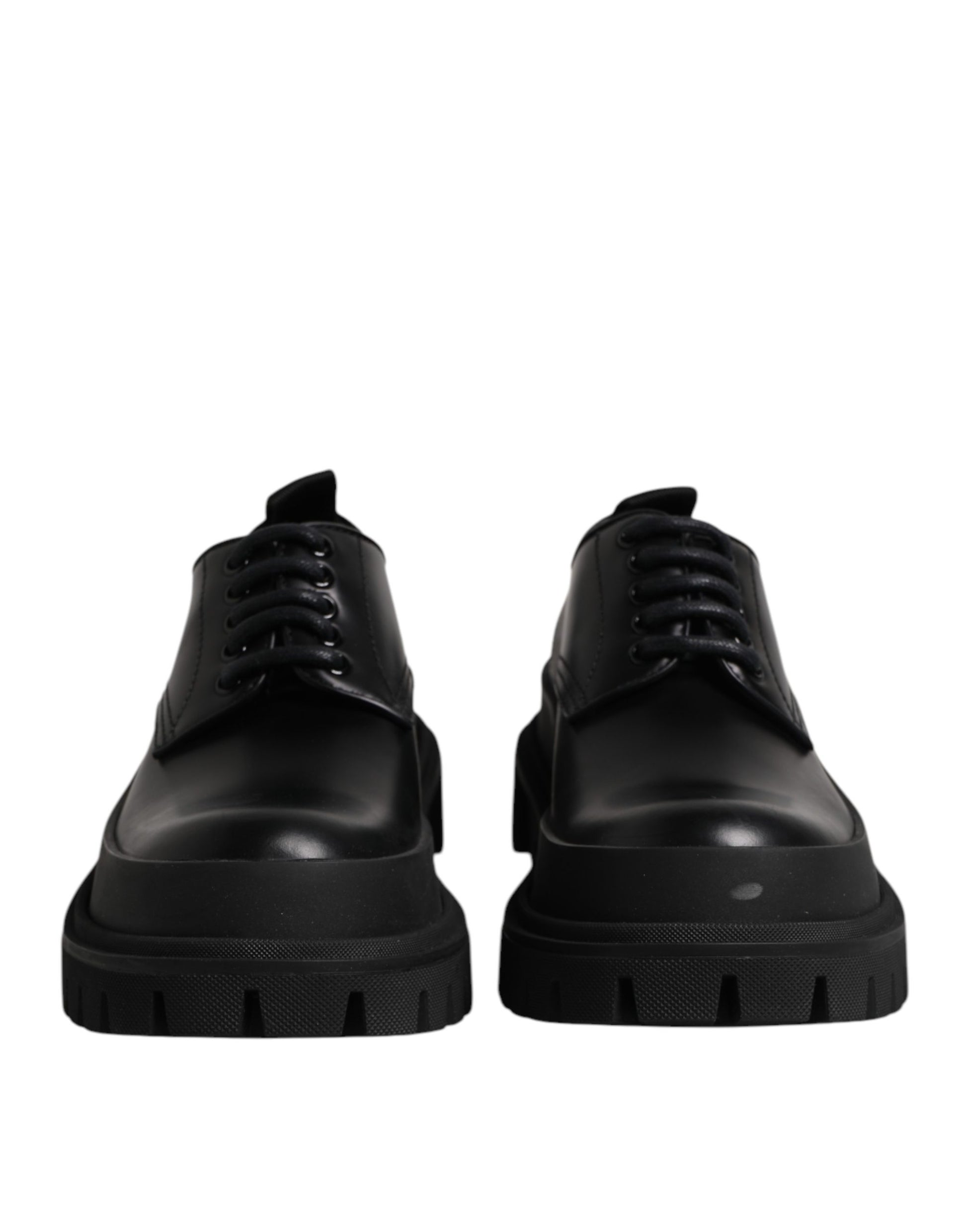 Dolce & Gabbana Black Leather Hi-Trekking Derby Shoes