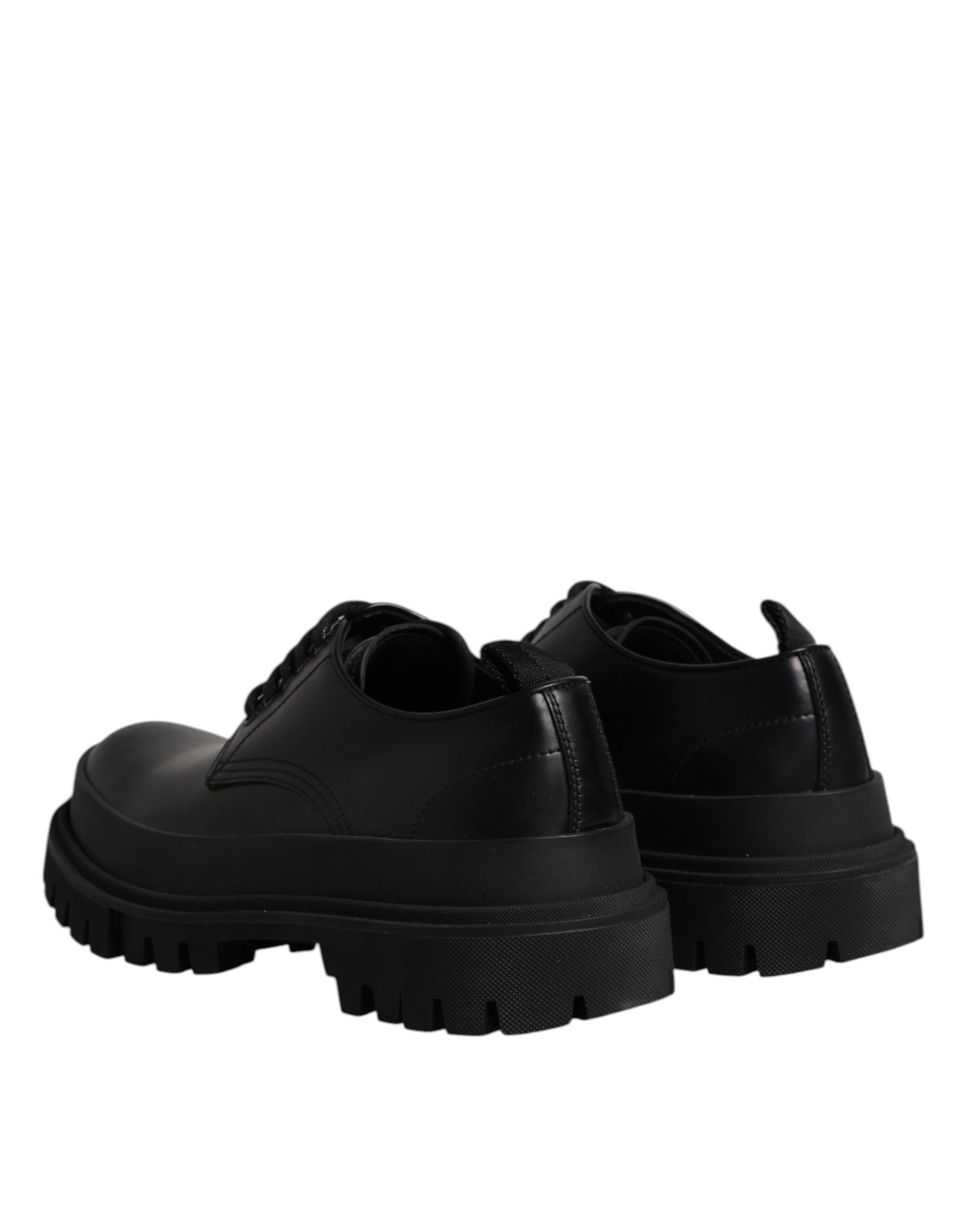 Dolce & Gabbana Black Leather Hi-Trekking Derby Shoes